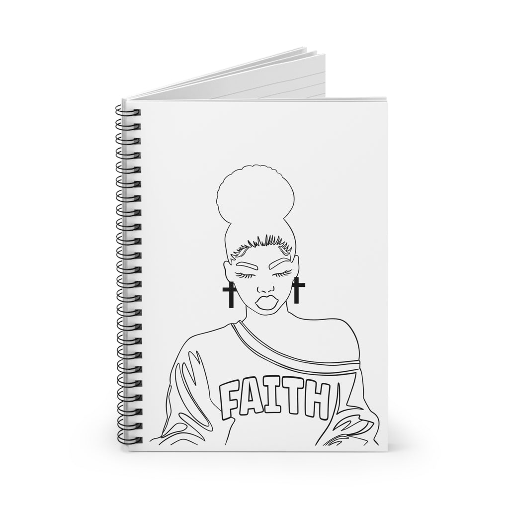 Color-Your-Own 'Faith' Spiral Notebook- Empowering DIY Journal for Women