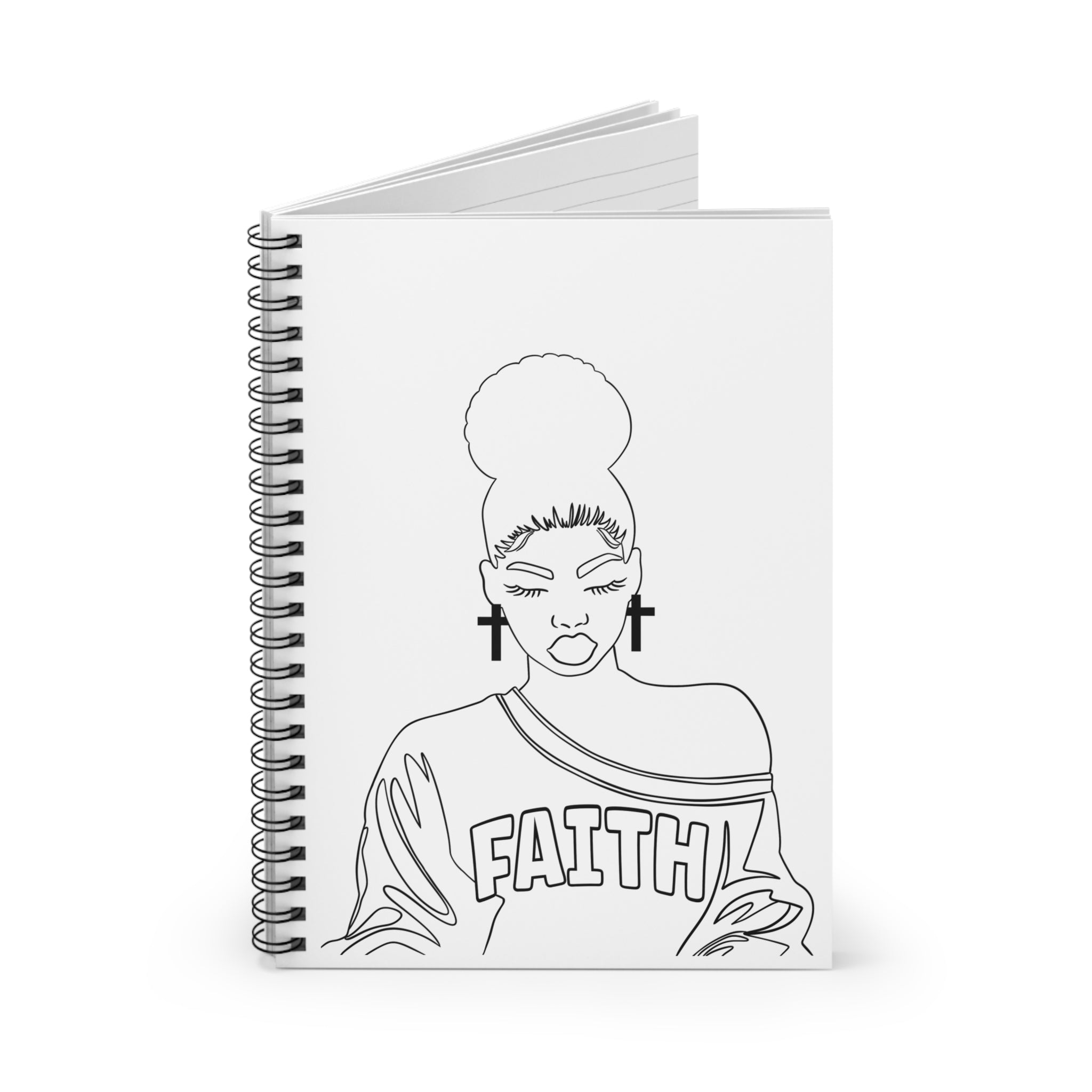 Color-Your-Own 'Faith' Spiral Notebook- Empowering DIY Journal for Women