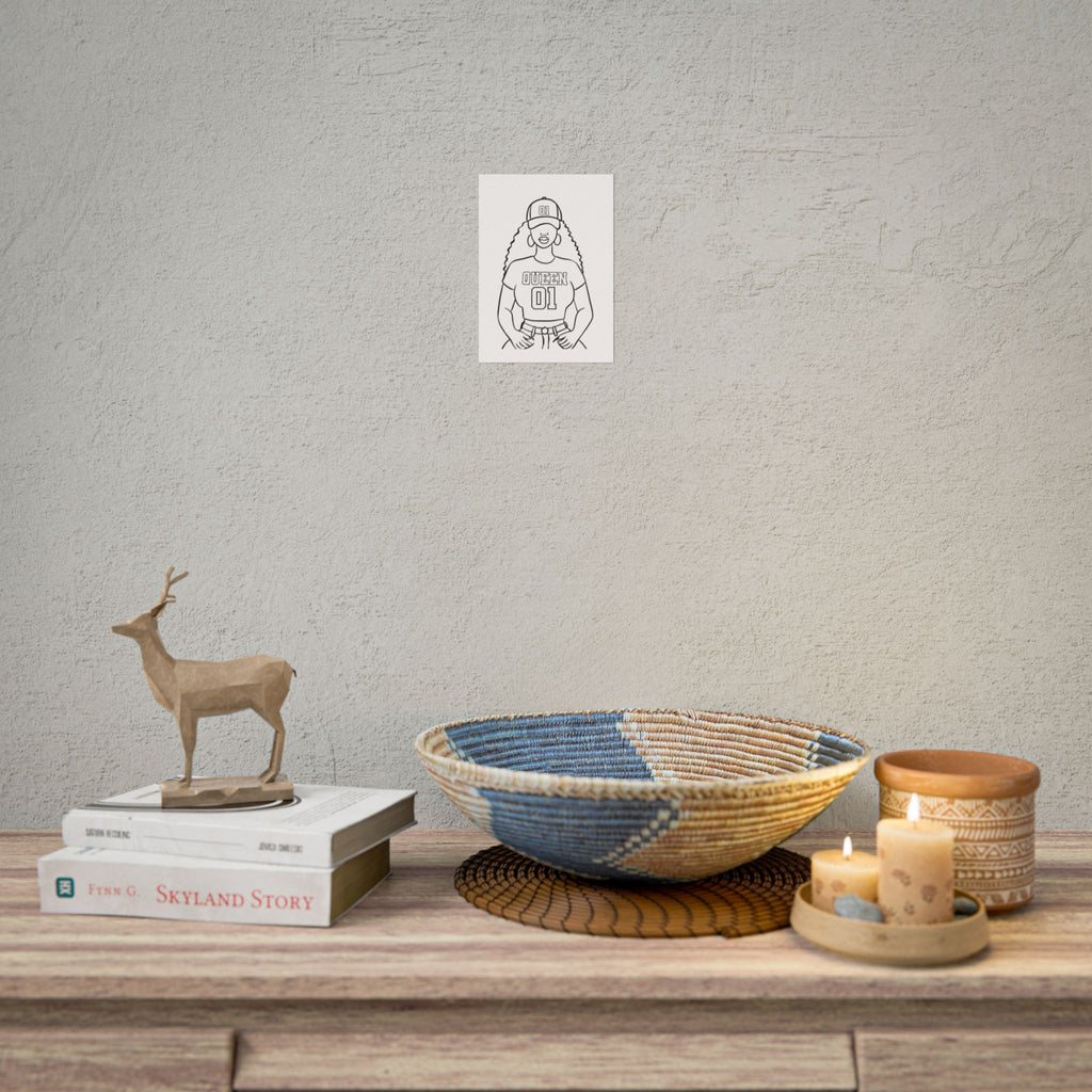 Bold Queen Illustration Poster, Empowering Wall Art, Gift for Her, Feminine Decor, Inspirational Home Decor, Birthday Gift