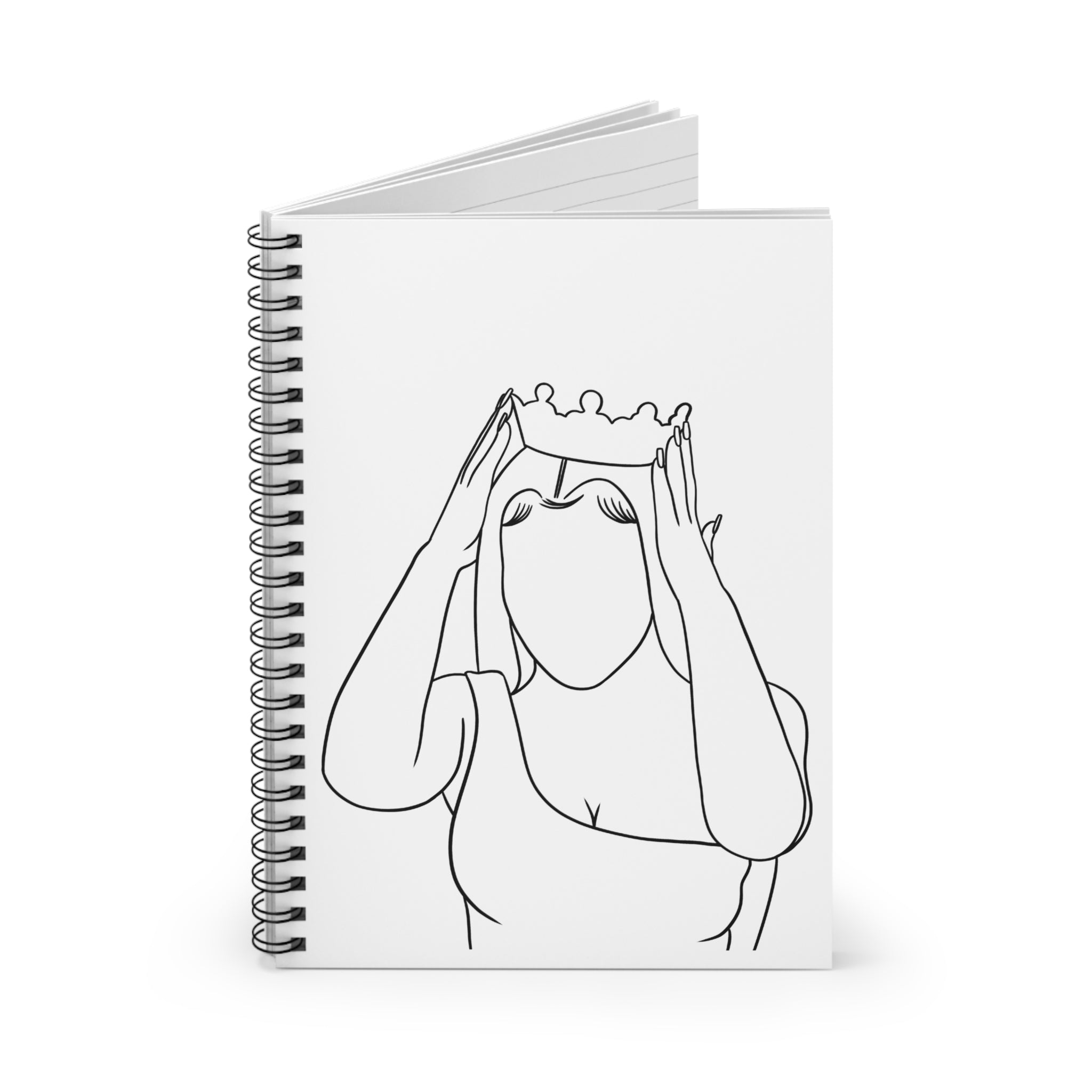 Color-Your-Own 'Hold your Crown High' Spiral Notebook- Empowering DIY Journal for Women