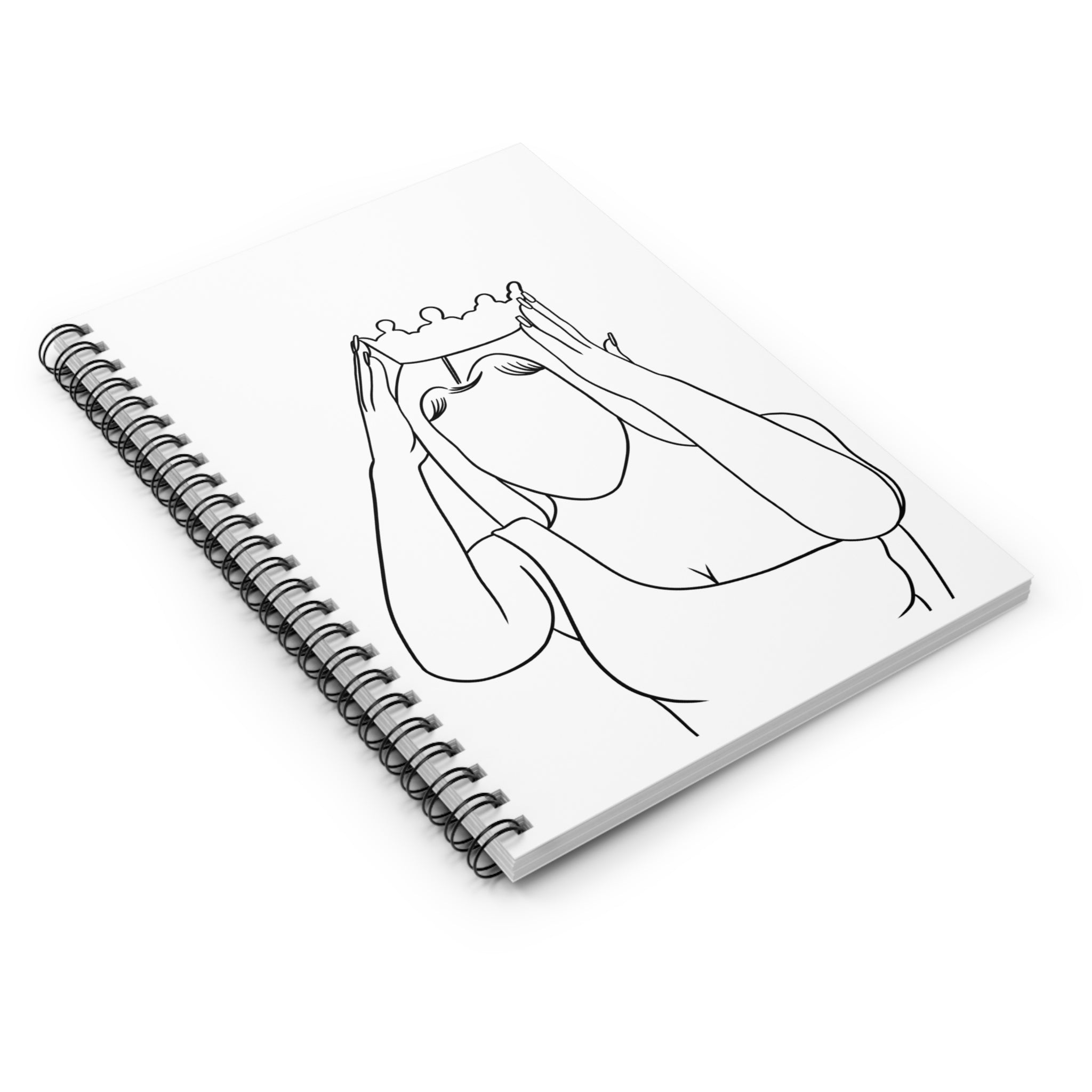 Color-Your-Own 'Hold your Crown High' Spiral Notebook- Empowering DIY Journal for Women