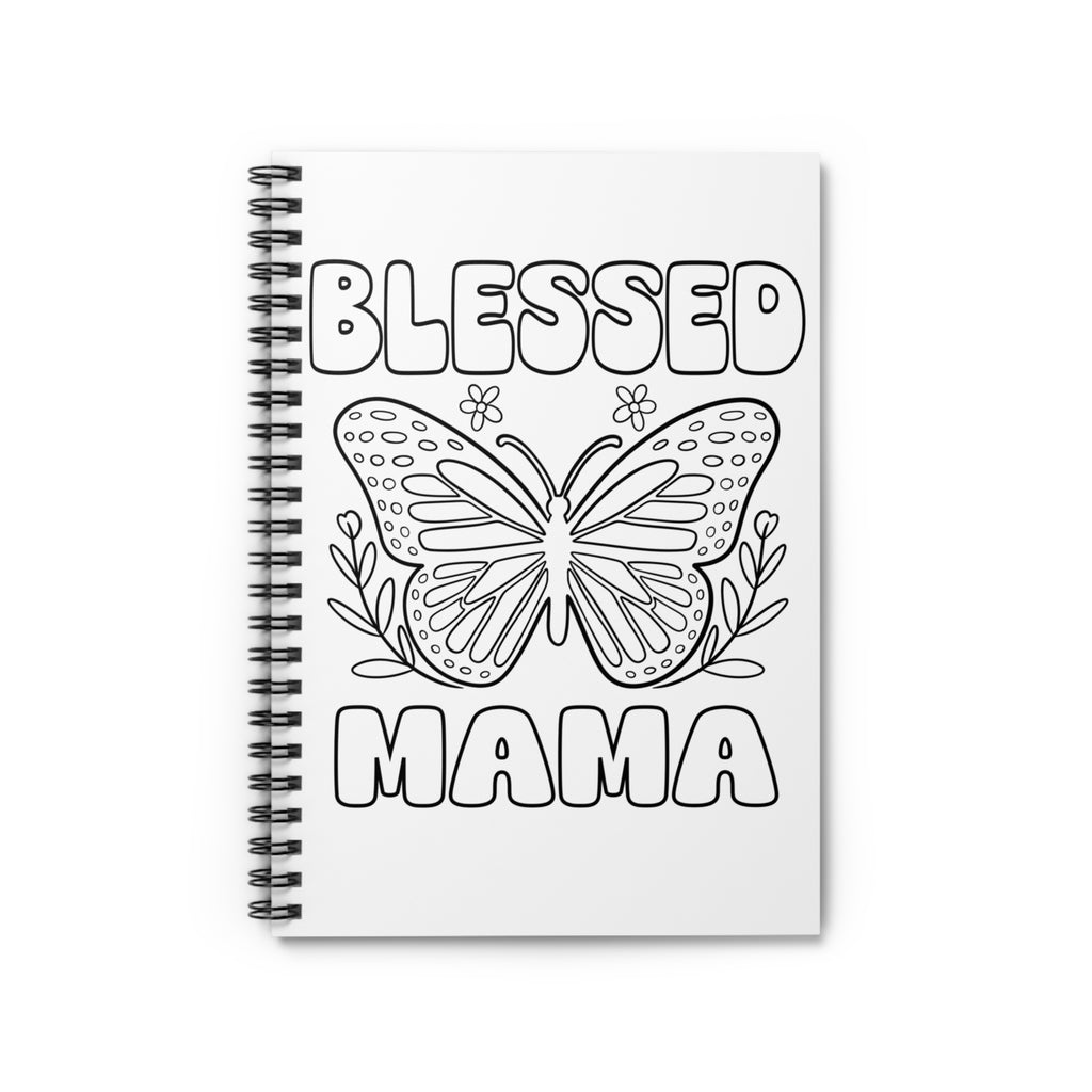 Color-Your-Own 'Blessed Mama' Spiral Notebook- Empowering DIY Journal for Women