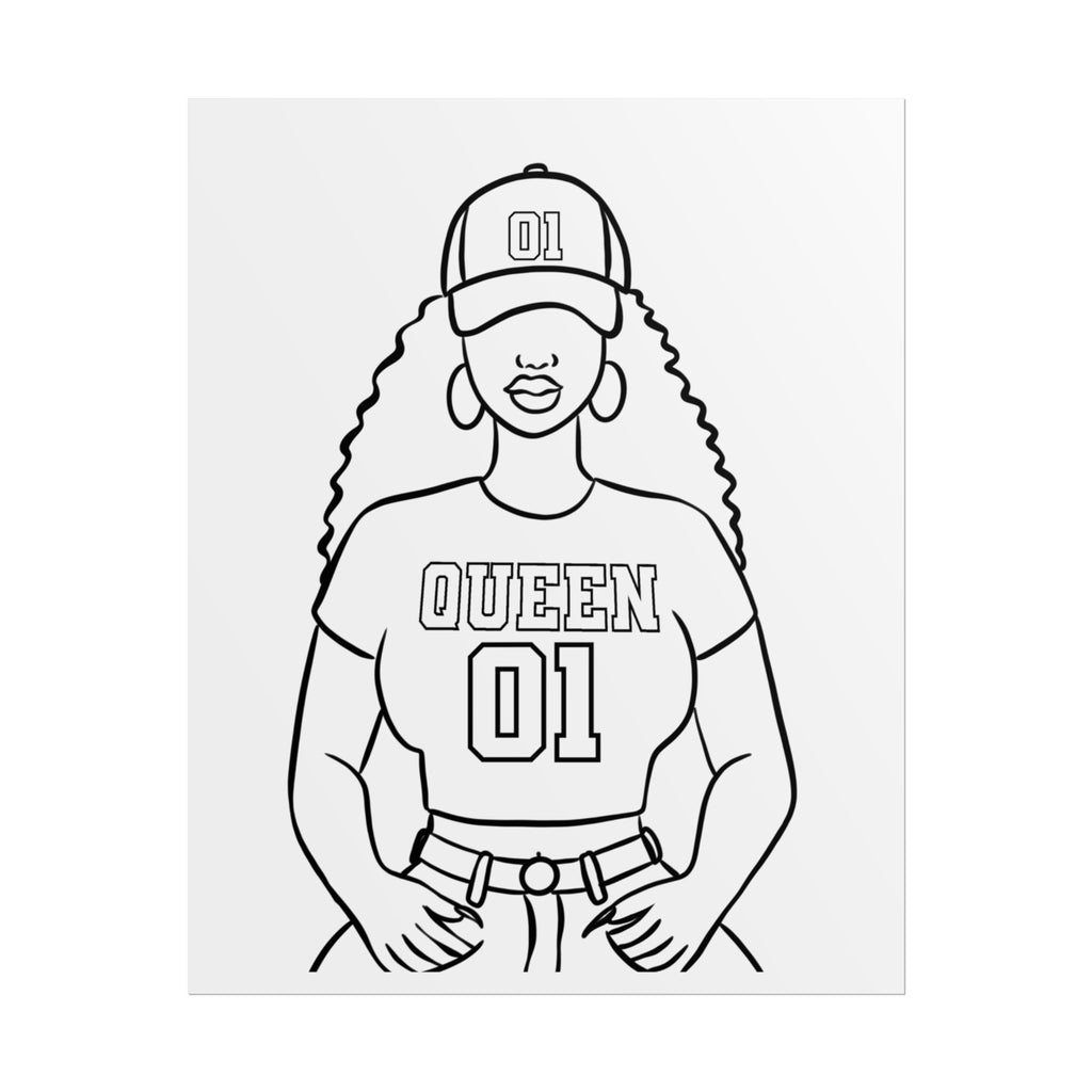 Bold Queen Illustration Poster, Empowering Wall Art, Gift for Her, Feminine Decor, Inspirational Home Decor, Birthday Gift