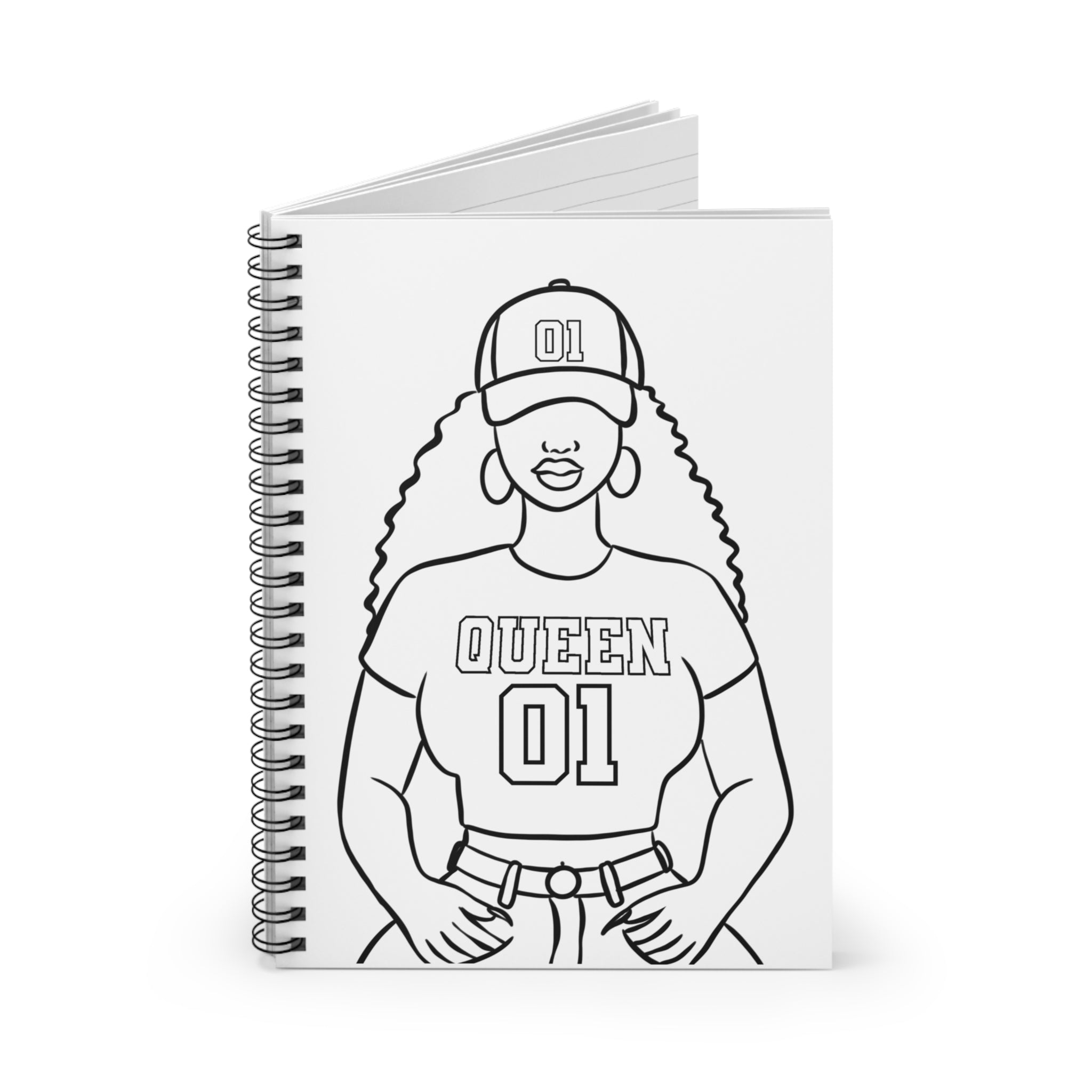 Color-Your-Own 'Queen' Spiral Notebook- Empowering DIY Journal for Women