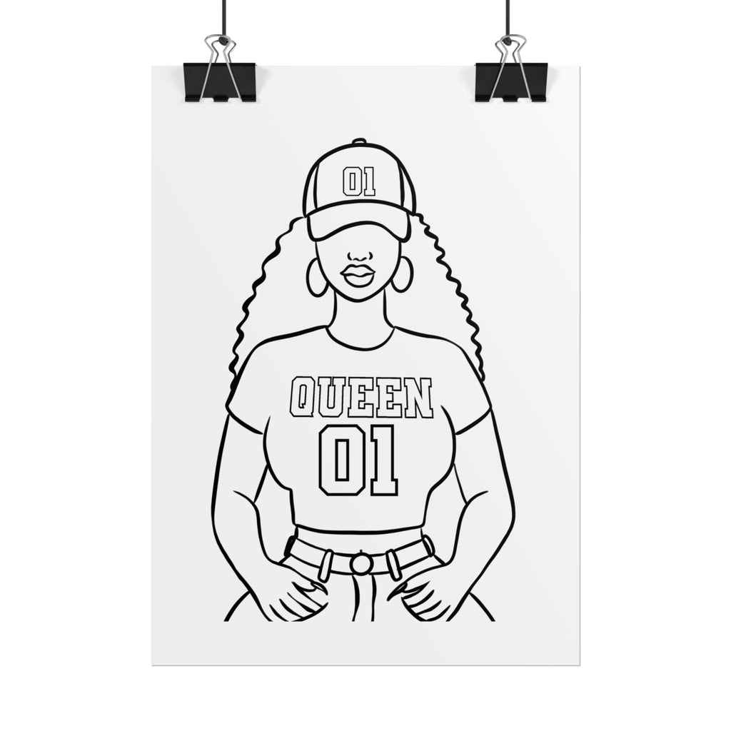 Bold Queen Illustration Poster, Empowering Wall Art, Gift for Her, Feminine Decor, Inspirational Home Decor, Birthday Gift