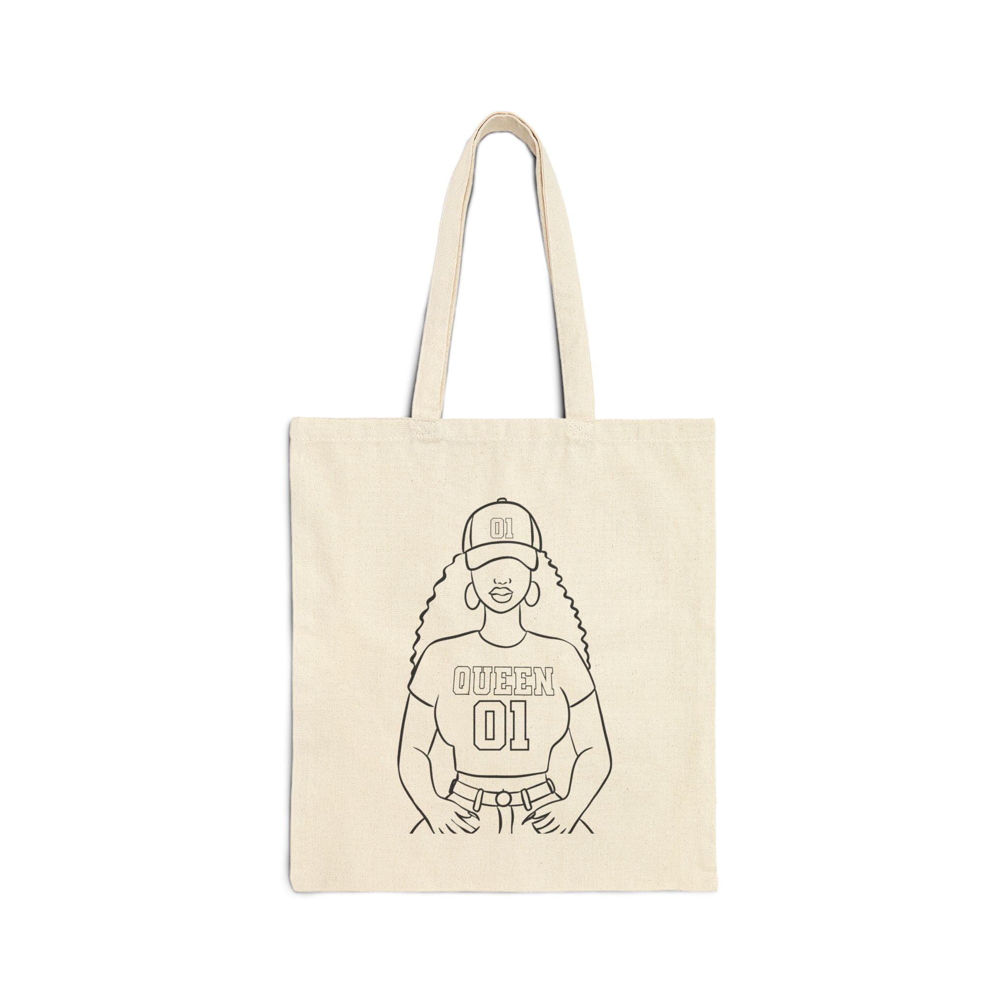 DIY Color-Your-Own 'Queen' Tote Bag - Empowering DIY Canvas Bag for Women & Teens