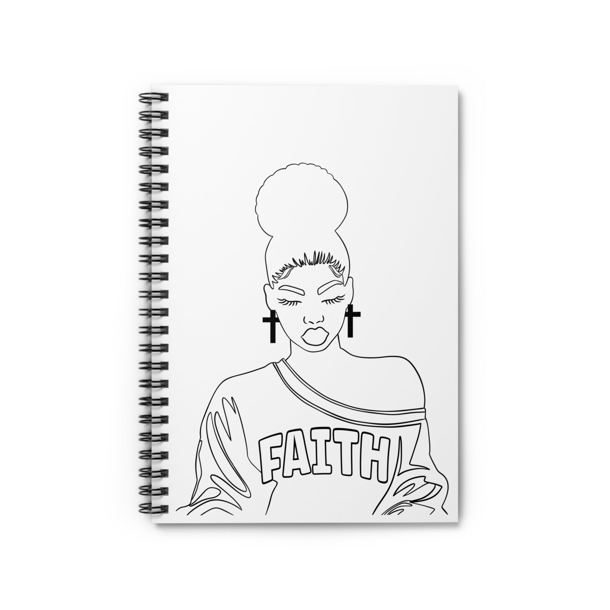 Color-Your-Own 'Faith' Spiral Notebook- Empowering DIY Journal for Women