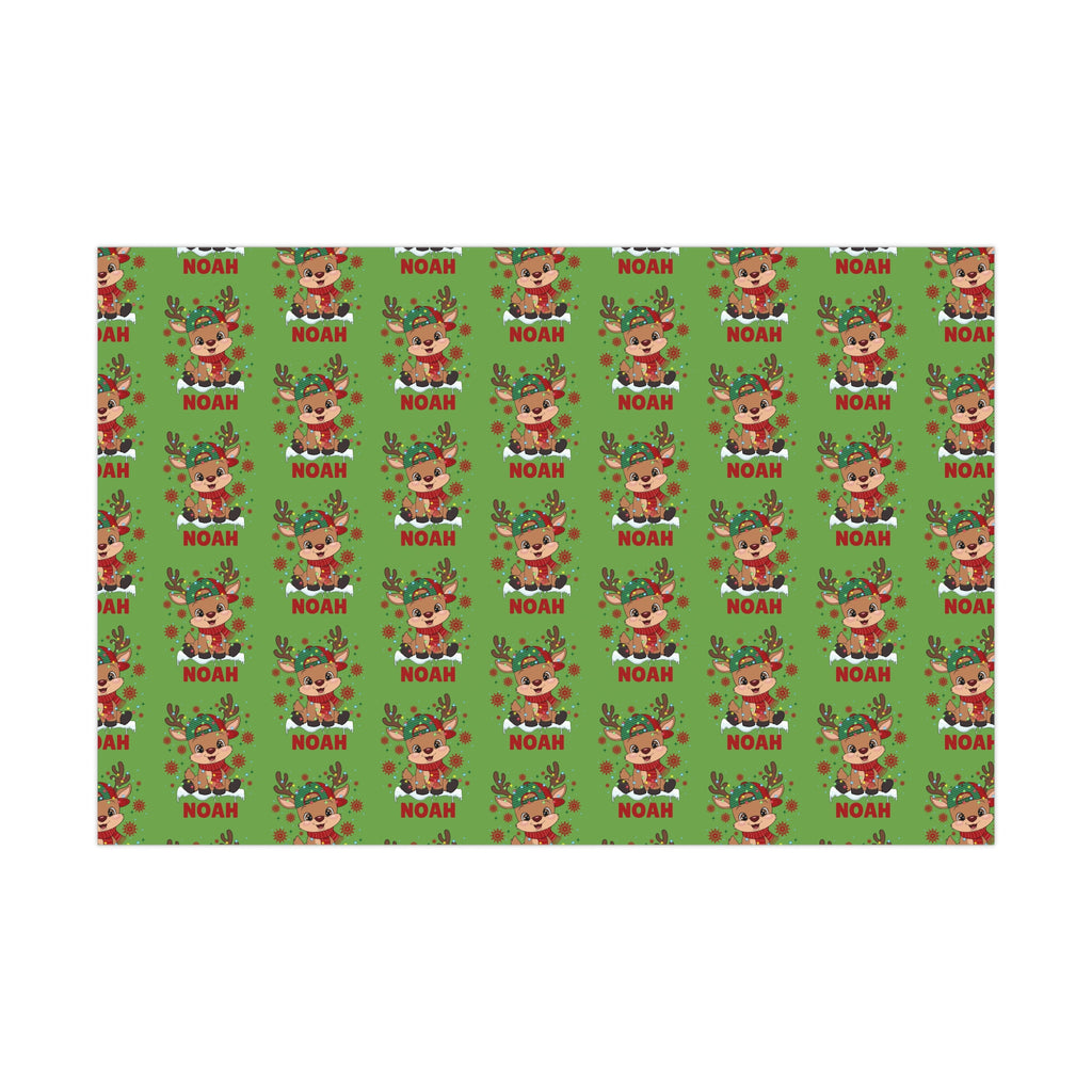 Personalized Boy Christmas Wrapping Paper - Custom Name Gift Wrap, Holiday Present Wrap with Custom Design