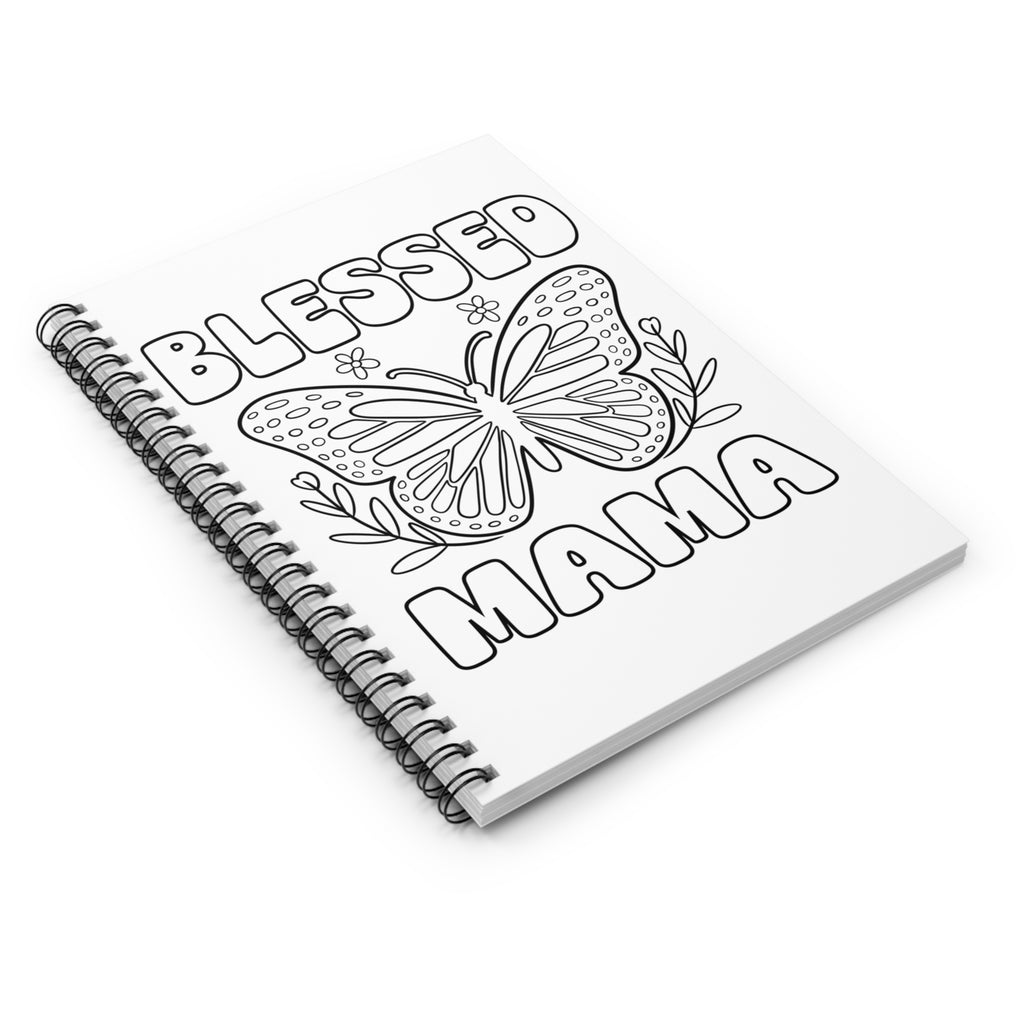 Color-Your-Own 'Blessed Mama' Spiral Notebook- Empowering DIY Journal for Women