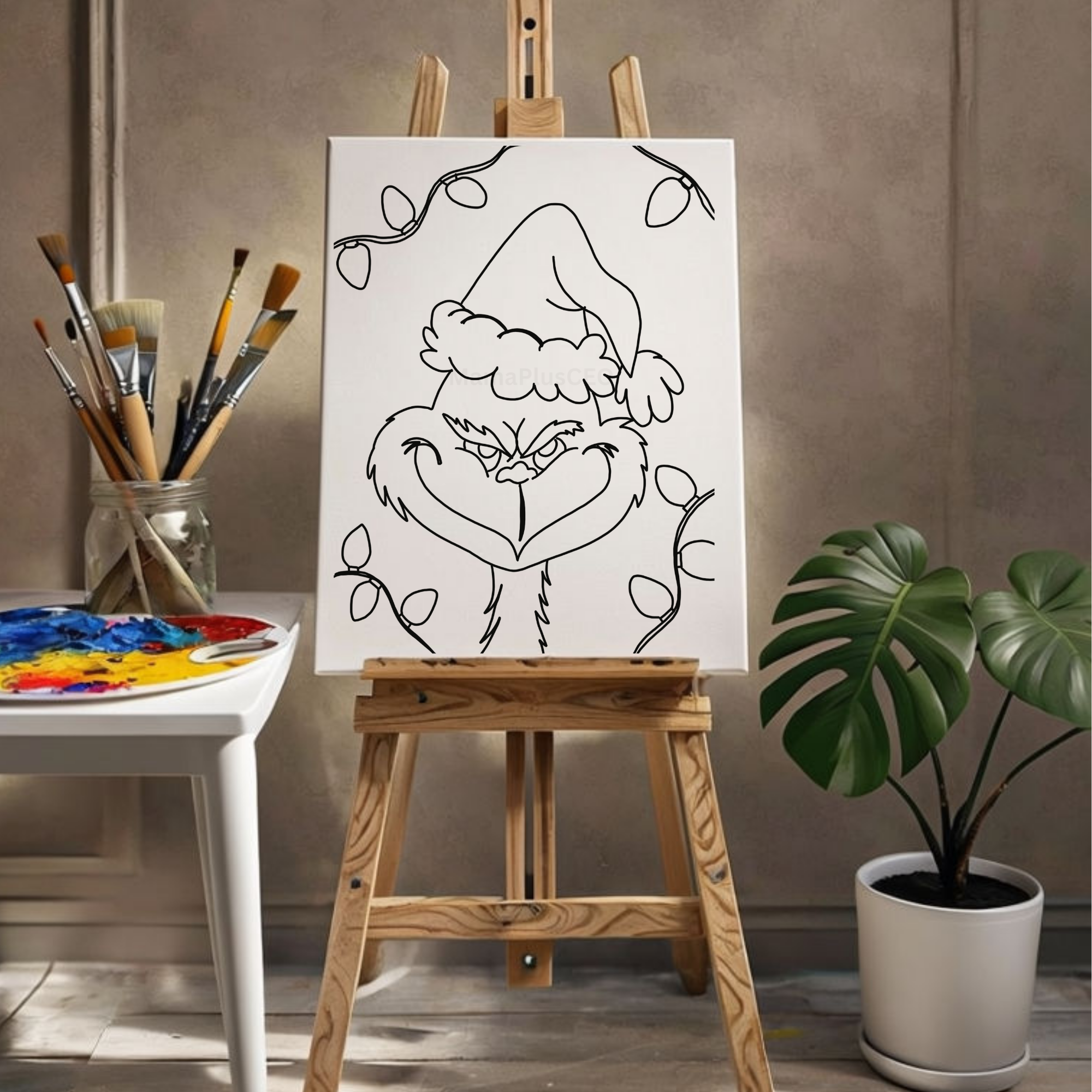Press & Paint - Christmas Lights - Grinch