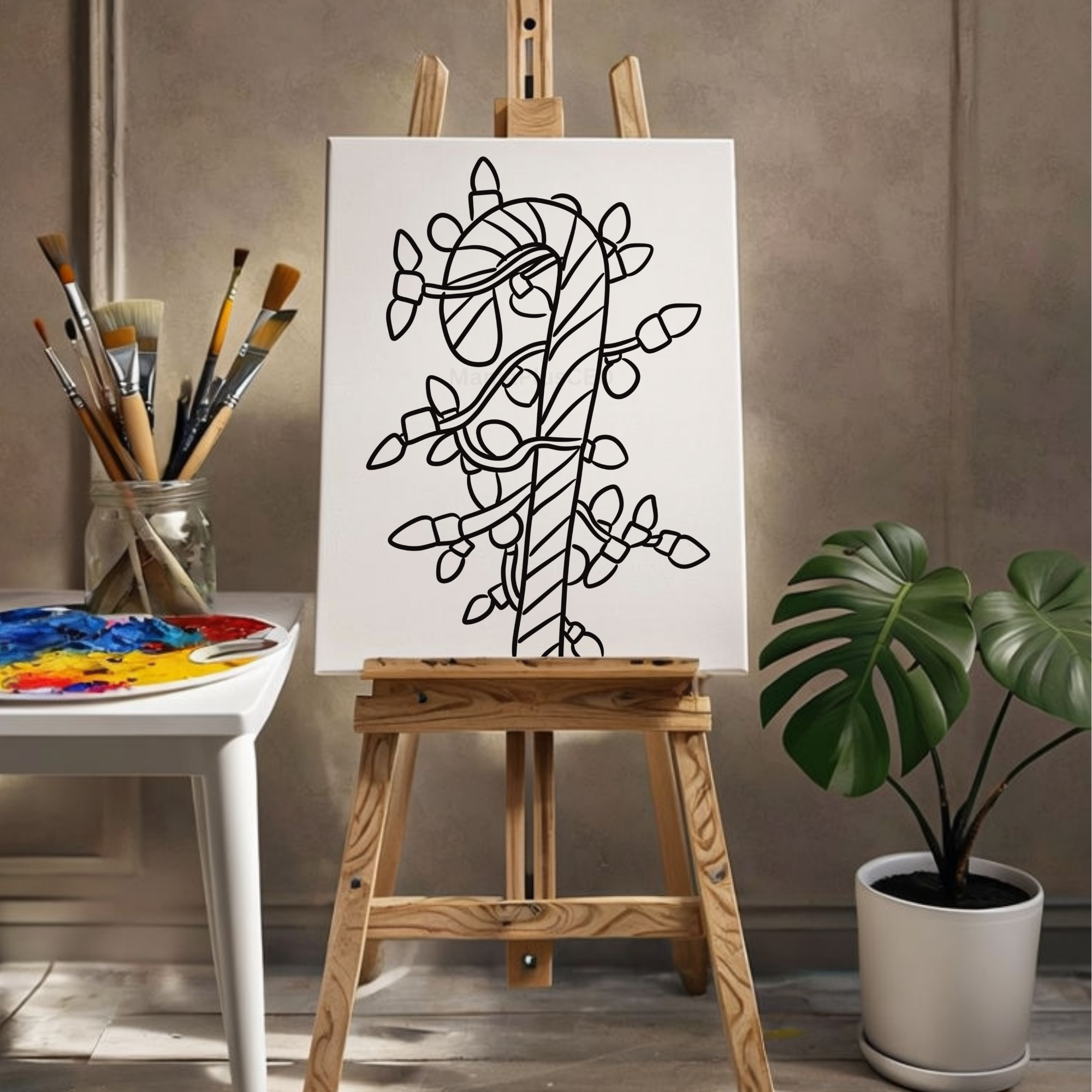 Press & Paint - Christmas Lights - Candy Cane