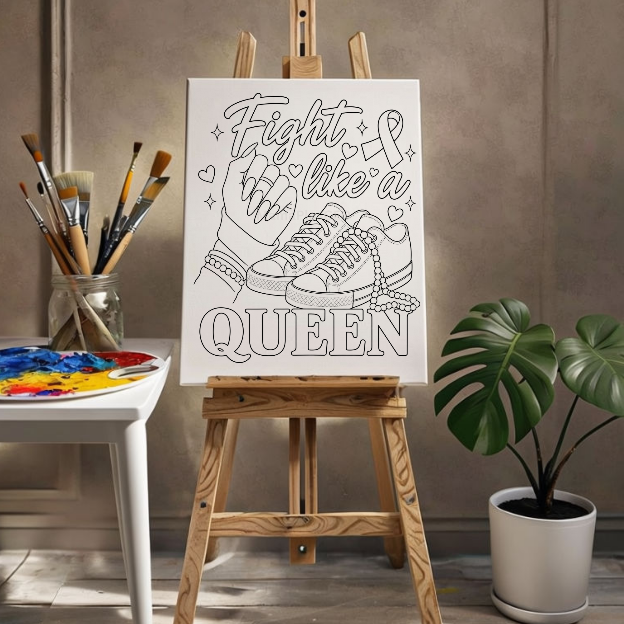 Press & Paint - Keep Fighting - Awareness