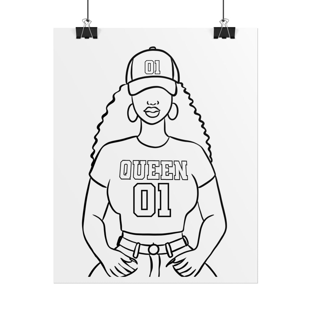 Bold Queen Illustration Poster, Empowering Wall Art, Gift for Her, Feminine Decor, Inspirational Home Decor, Birthday Gift