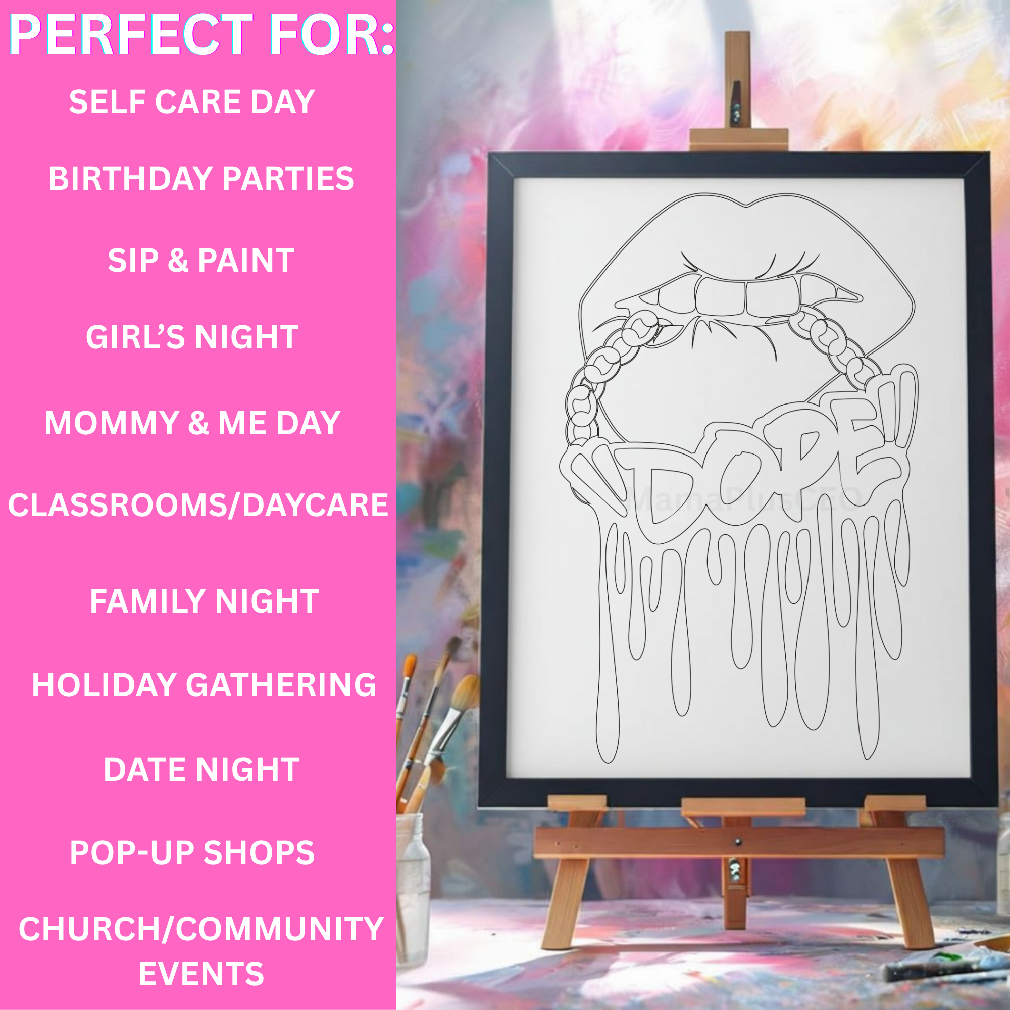 Press & Paint - Dope Lips Dripping - Ladies Night