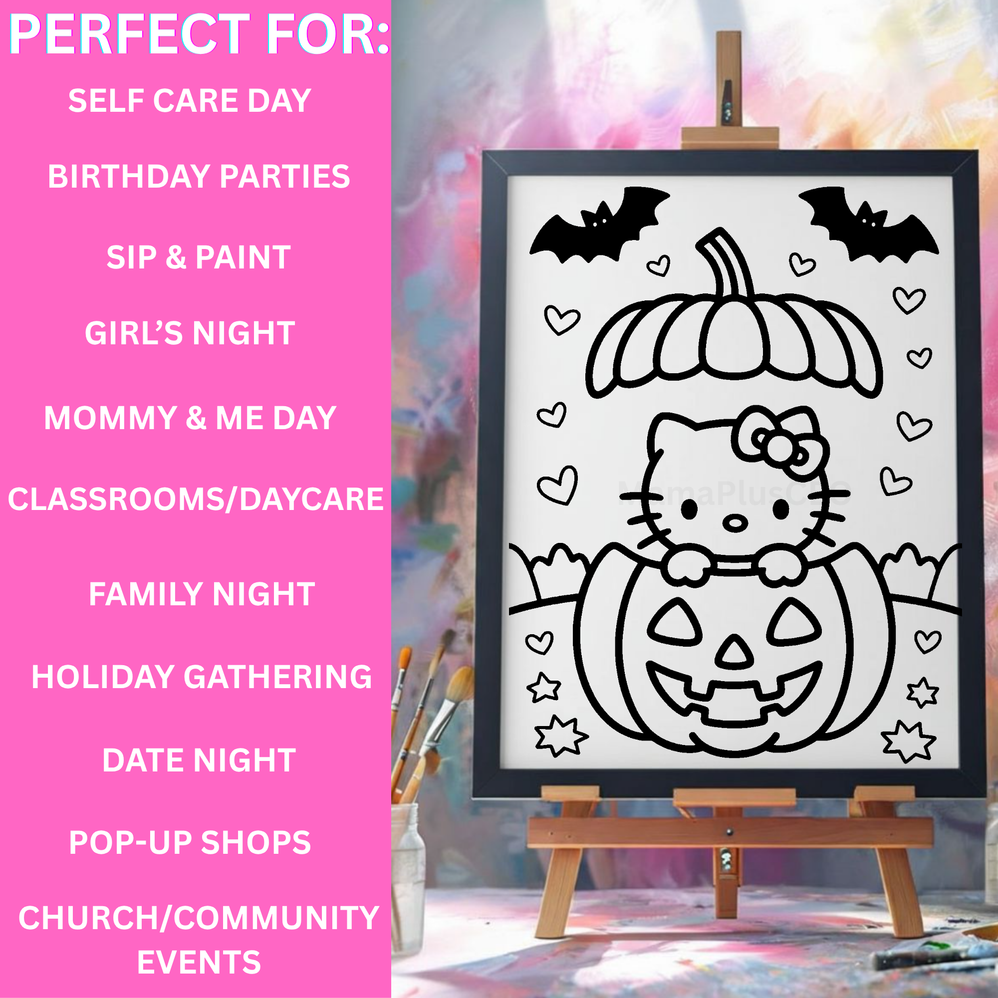 Press & Paint - Cute Kitty Pumpkin- Halloween