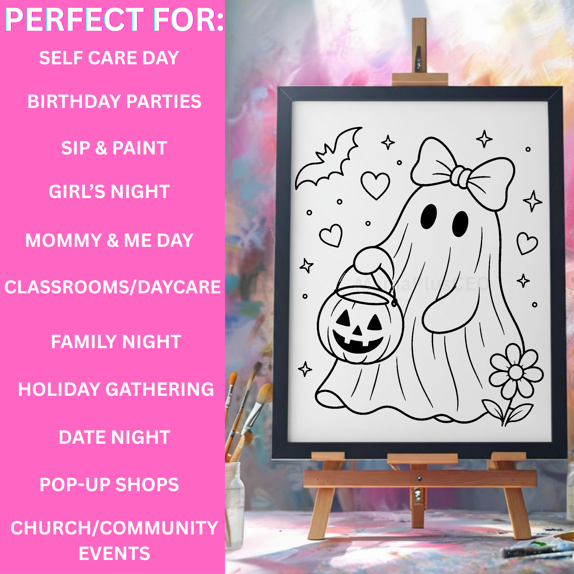 Press & Paint - Cute Ghost - Halloween