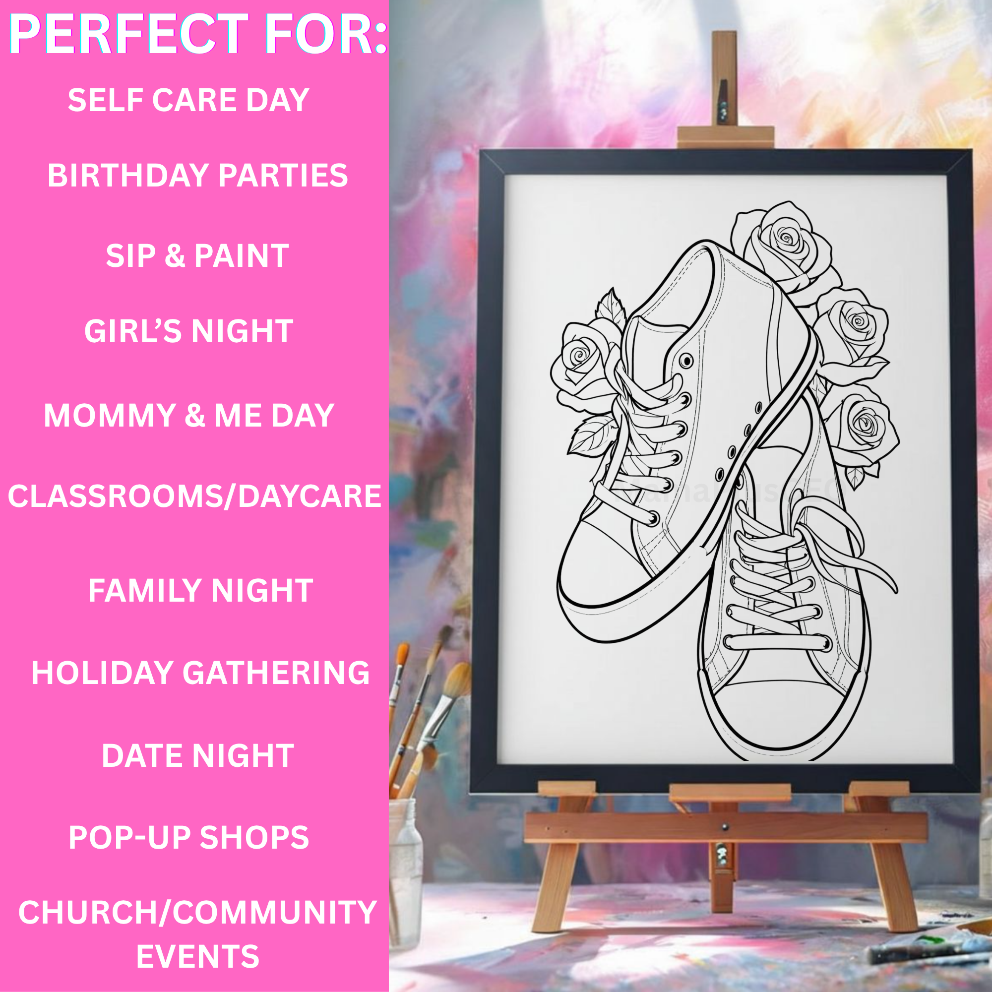Press & Paint - Floral Sneaker - Ladies Night