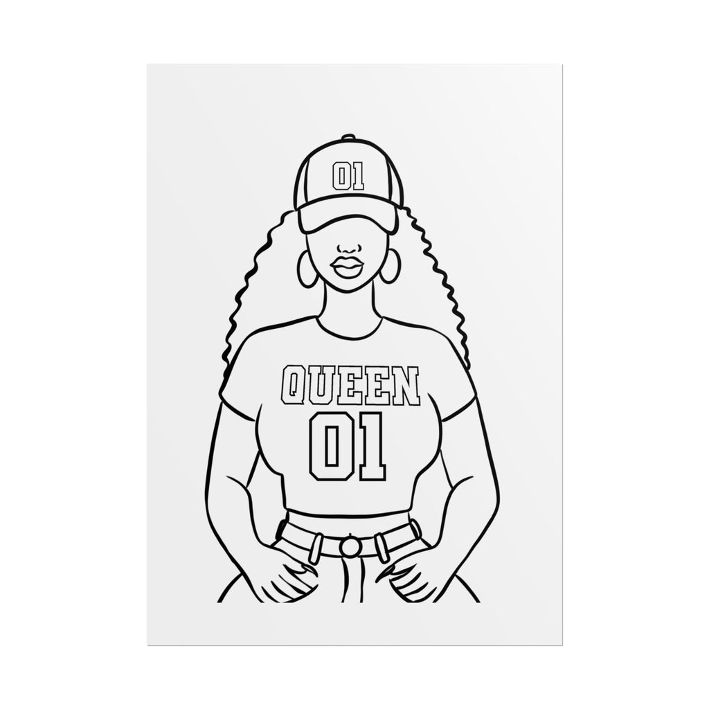 Bold Queen Illustration Poster, Empowering Wall Art, Gift for Her, Feminine Decor, Inspirational Home Decor, Birthday Gift