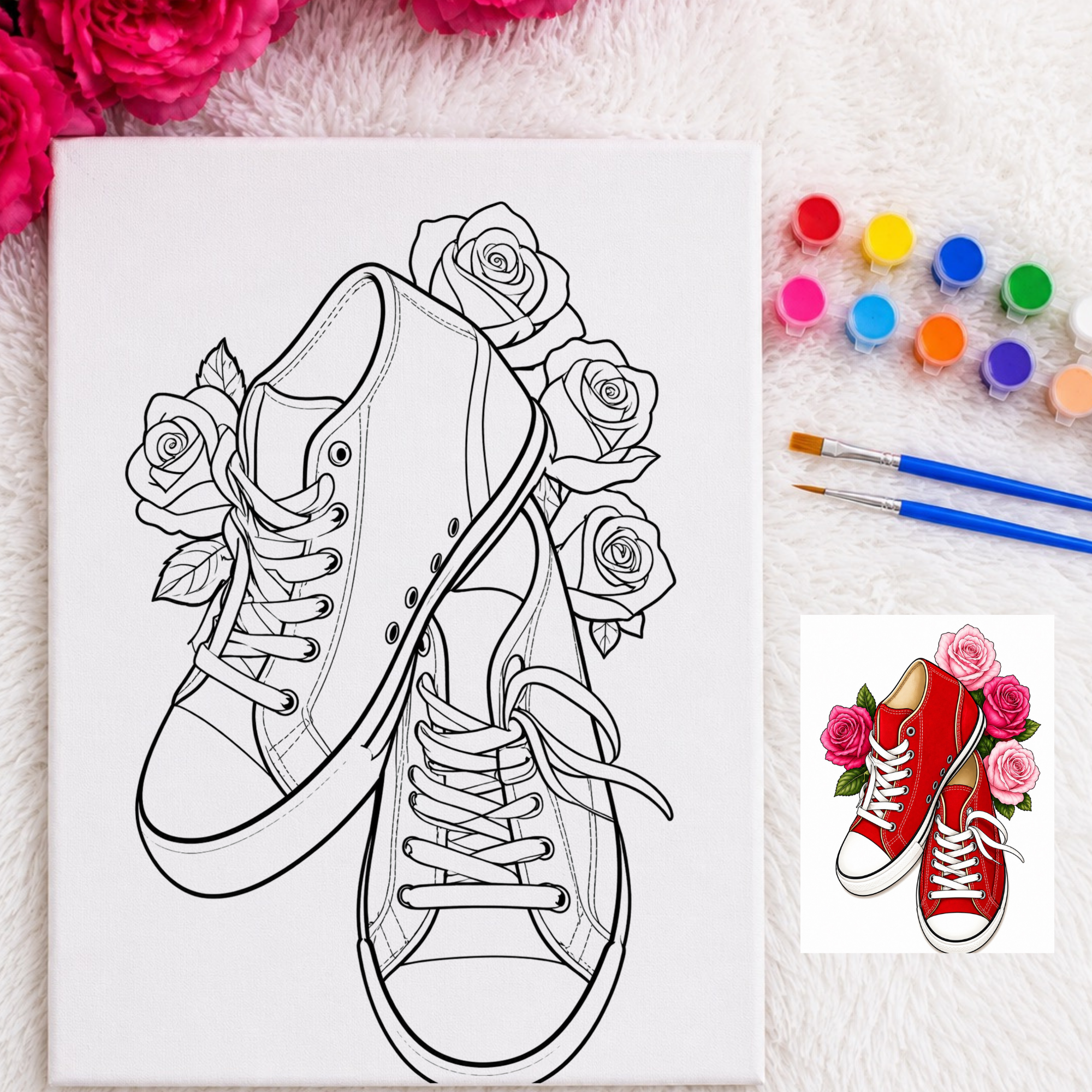 Press & Paint - Floral Sneaker - Ladies Night