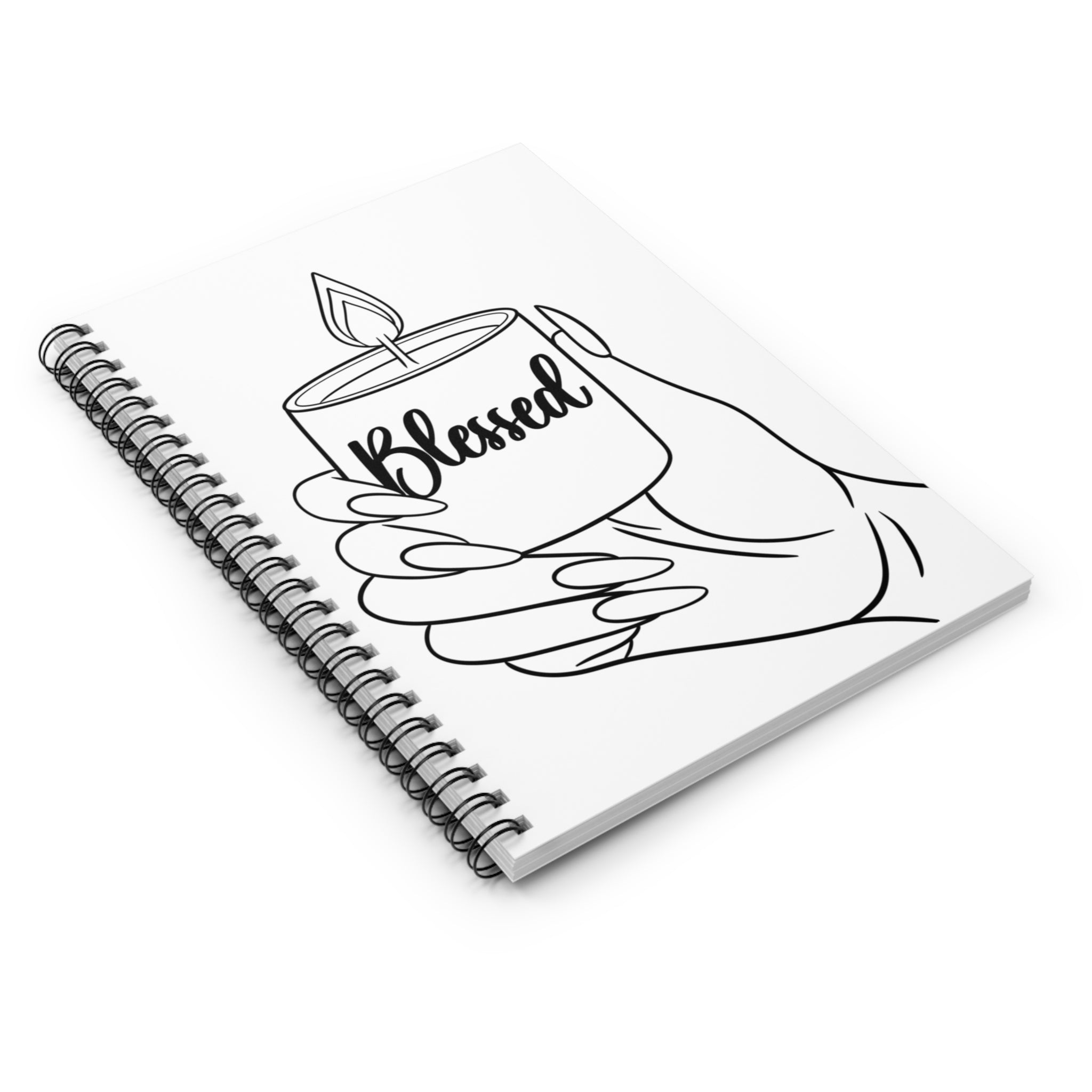 Color-Your-Own 'Blessed' Spiral Notebook- Empowering DIY Journal for Women