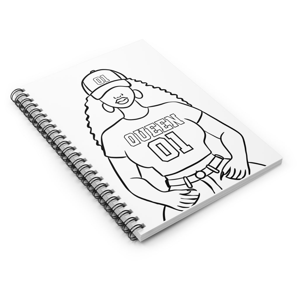 Color-Your-Own 'Queen' Spiral Notebook- Empowering DIY Journal for Women