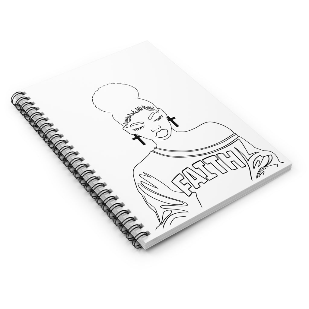 Color-Your-Own 'Faith' Spiral Notebook- Empowering DIY Journal for Women