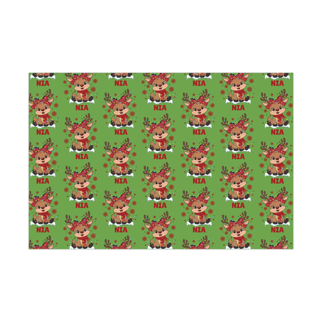 Personalized Girl Christmas Wrapping Paper - Custom Name Gift Wrap, Holiday Present Wrap with Custom Design