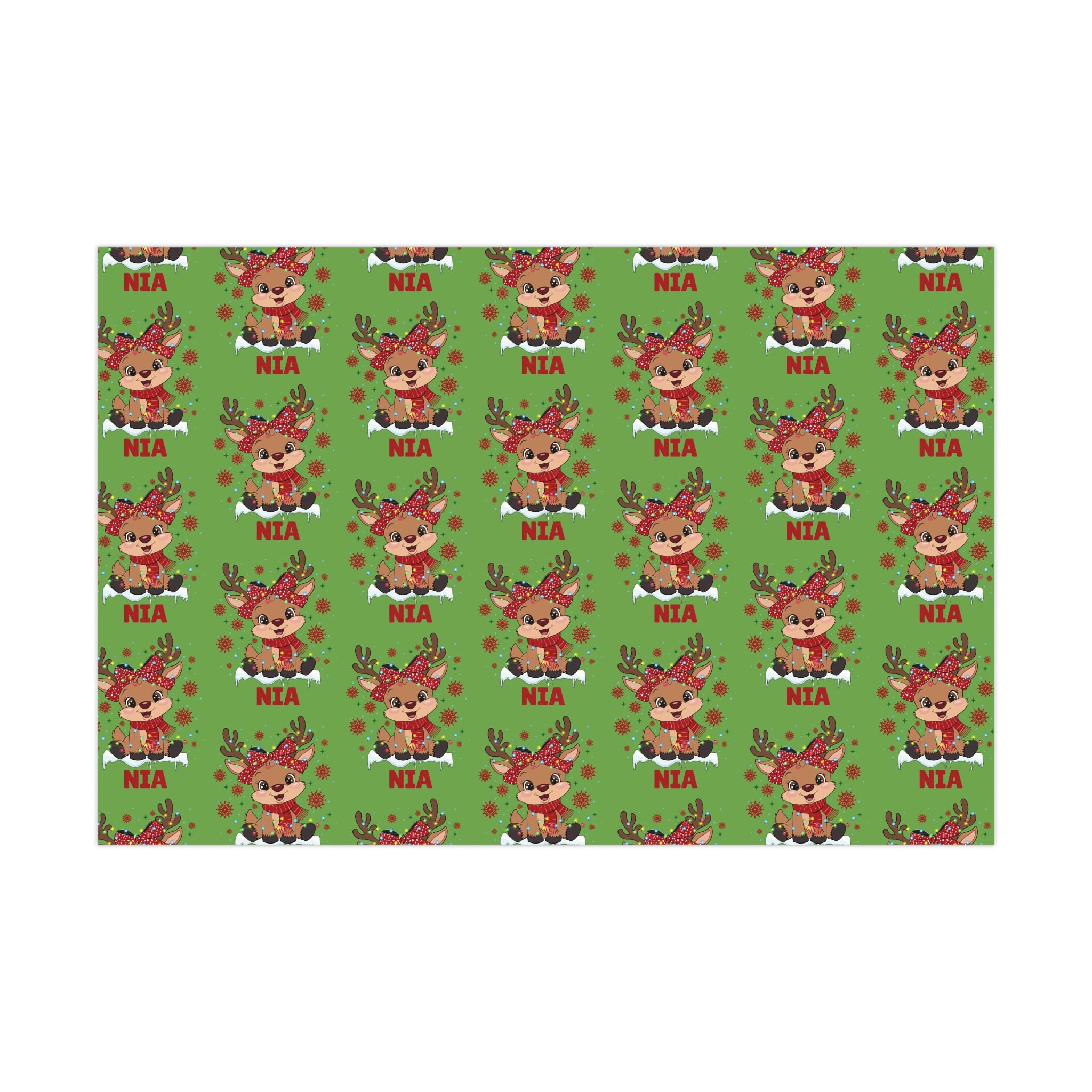 Personalized Girl Christmas Wrapping Paper - Custom Name Gift Wrap, Holiday Present Wrap with Custom Design