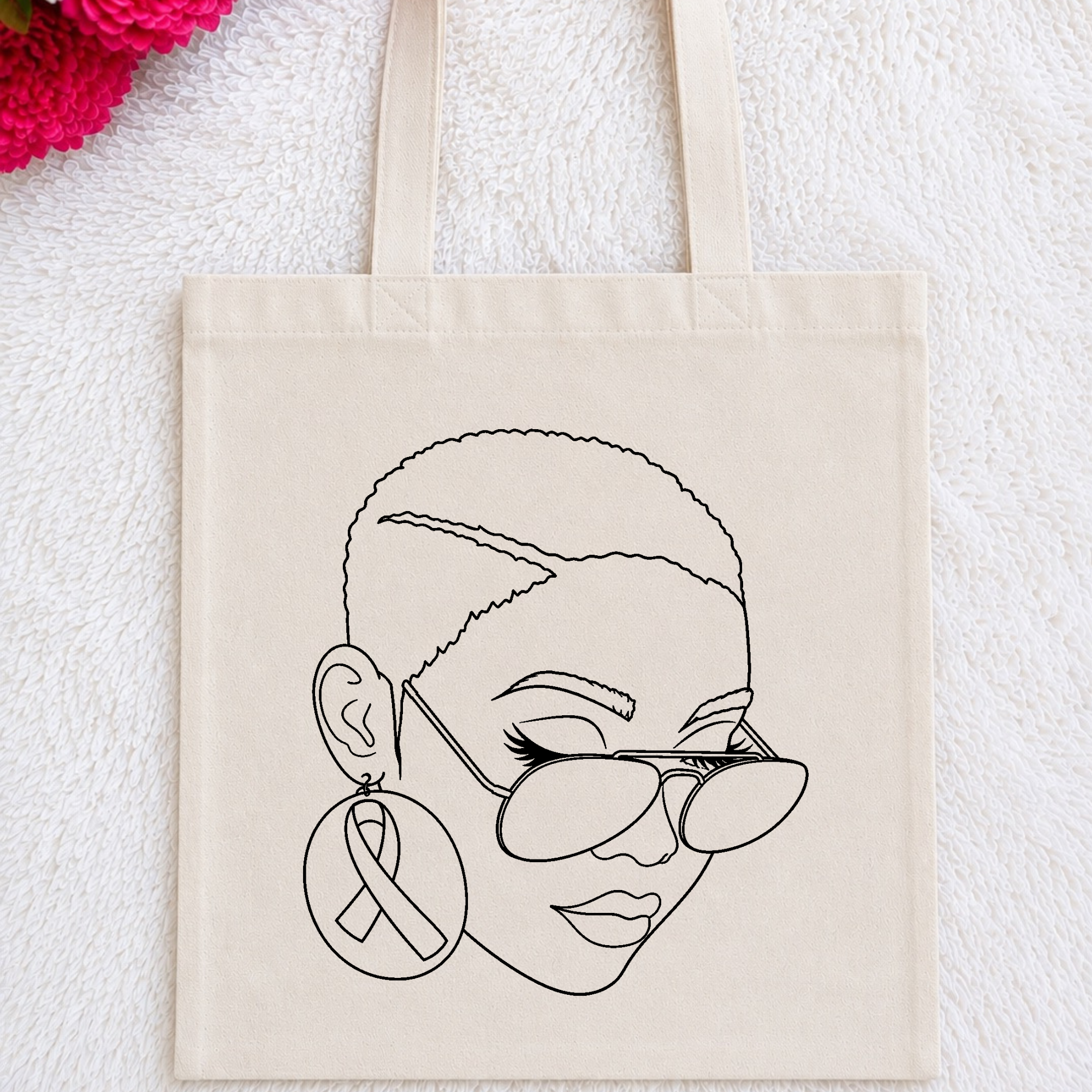 Paintable Canvas Tote Bag (Cancer Awareness)