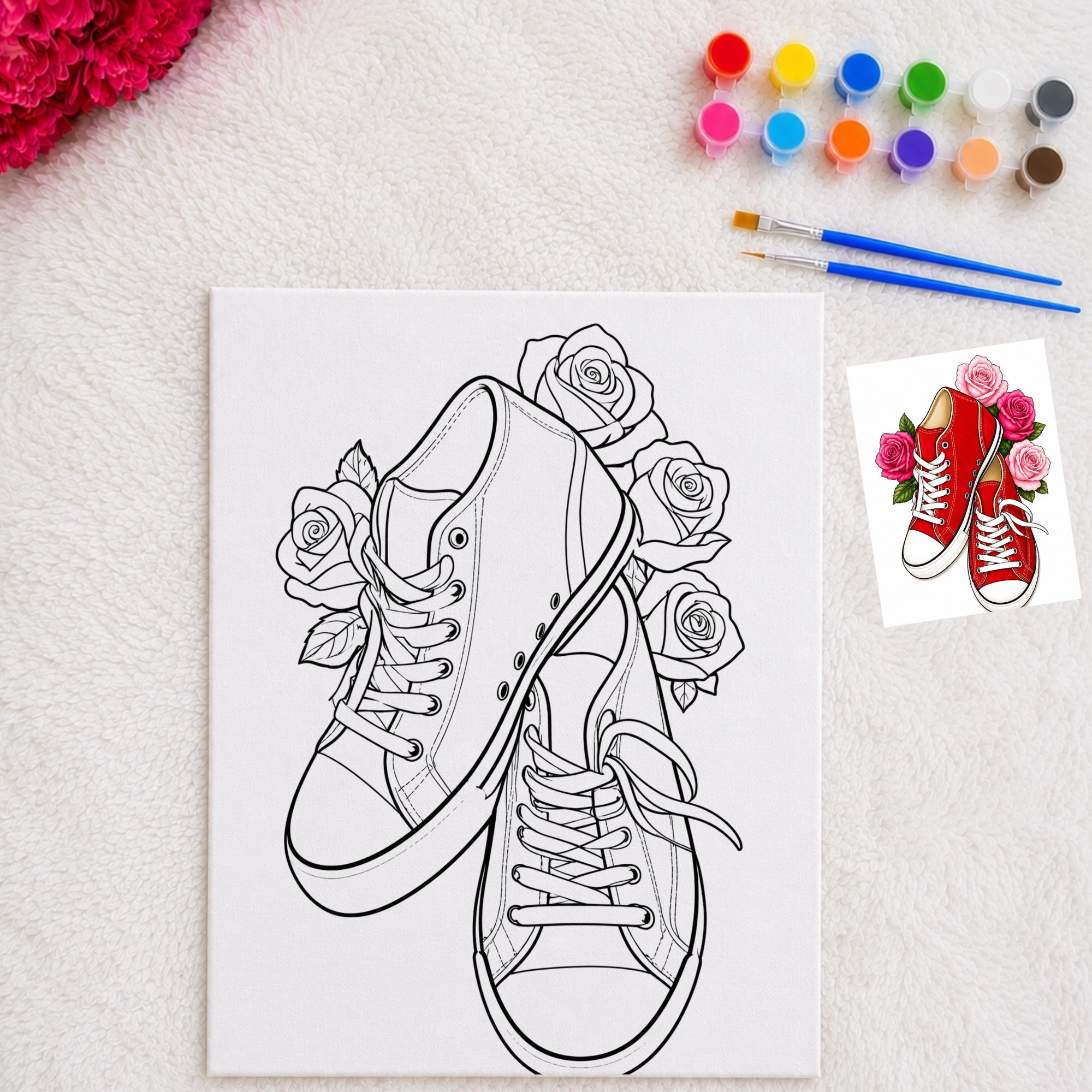 Press & Paint Kit - Floral Sneakers