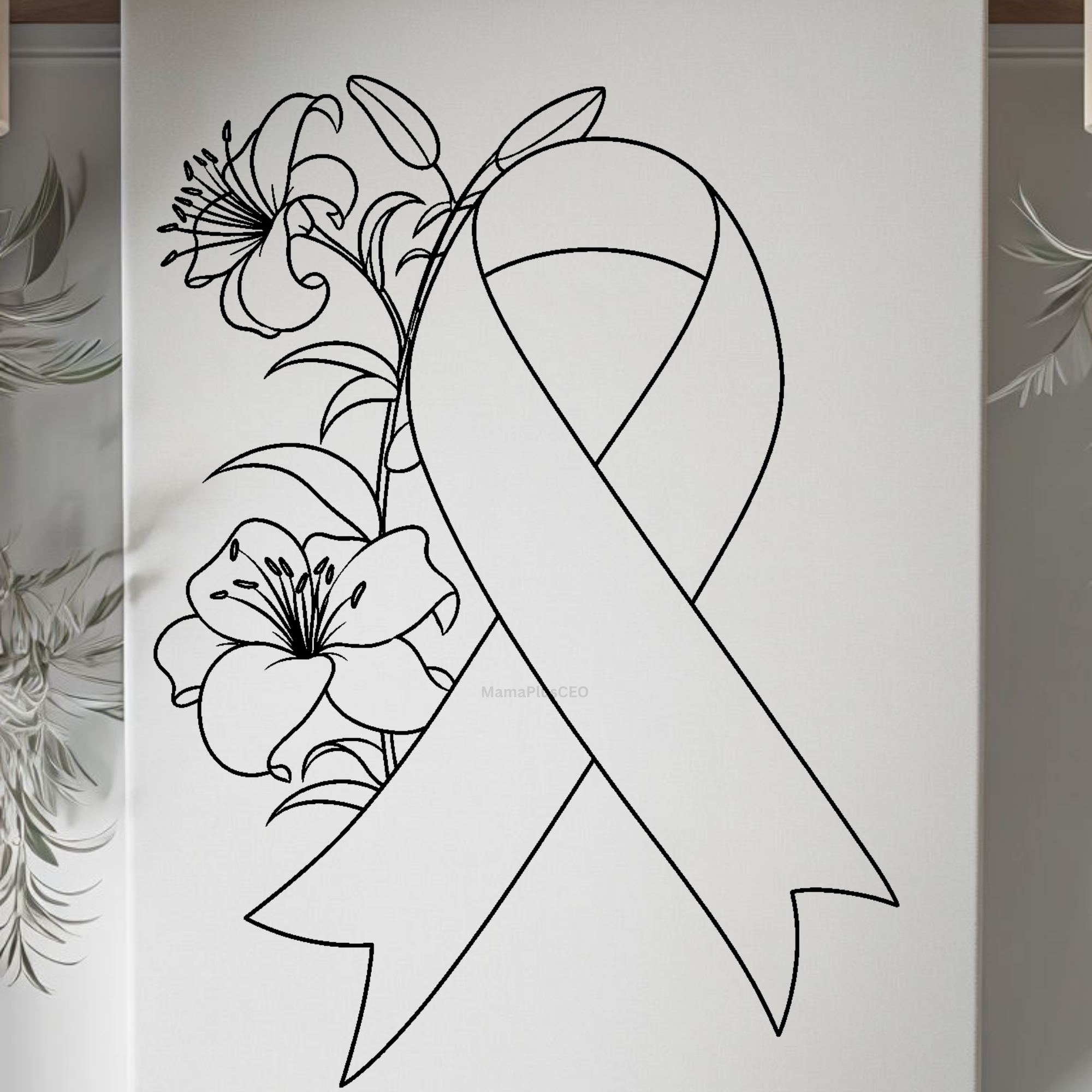 Press & Paint Kit - Breast Cancer Floral Ribbon