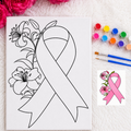 Press & Paint Kit - Breast Cancer Floral Ribbon