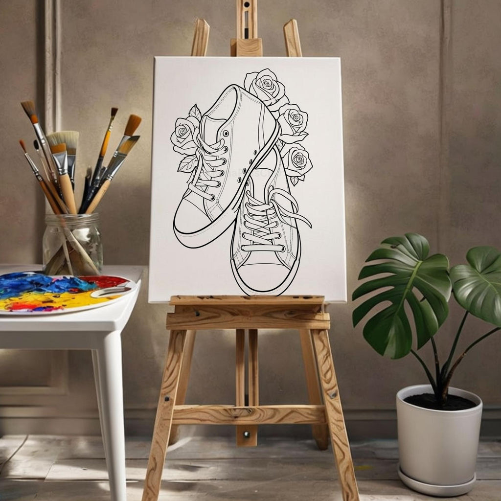 Press & Paint Kit - Floral Sneakers