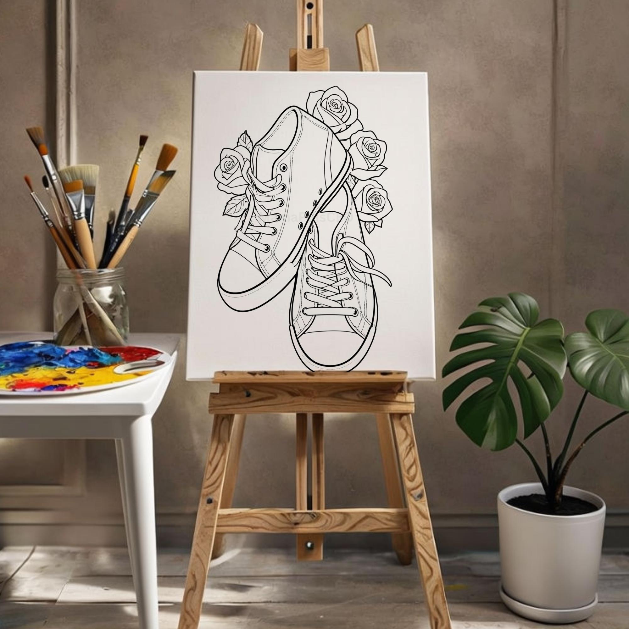 Press & Paint Kit - Floral Sneakers