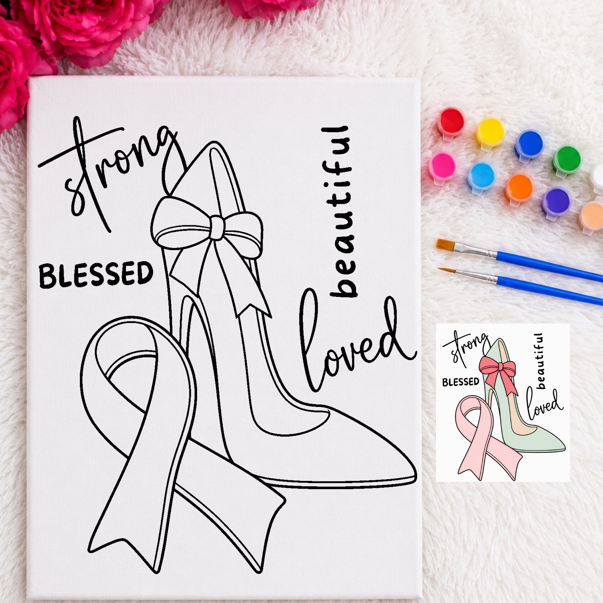 Press & Paint Kit - Cancer Awareness