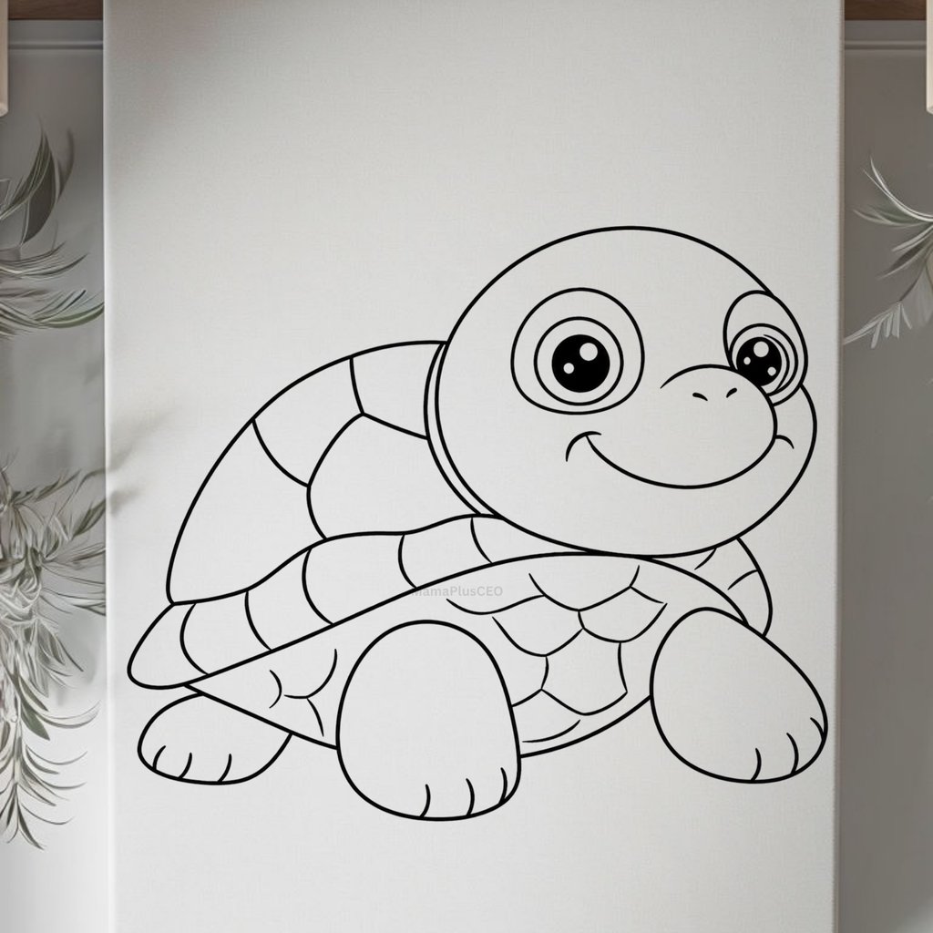 DTF Transfer Outline or Press & Paint Kit - Kids Birthday Party - Turtle