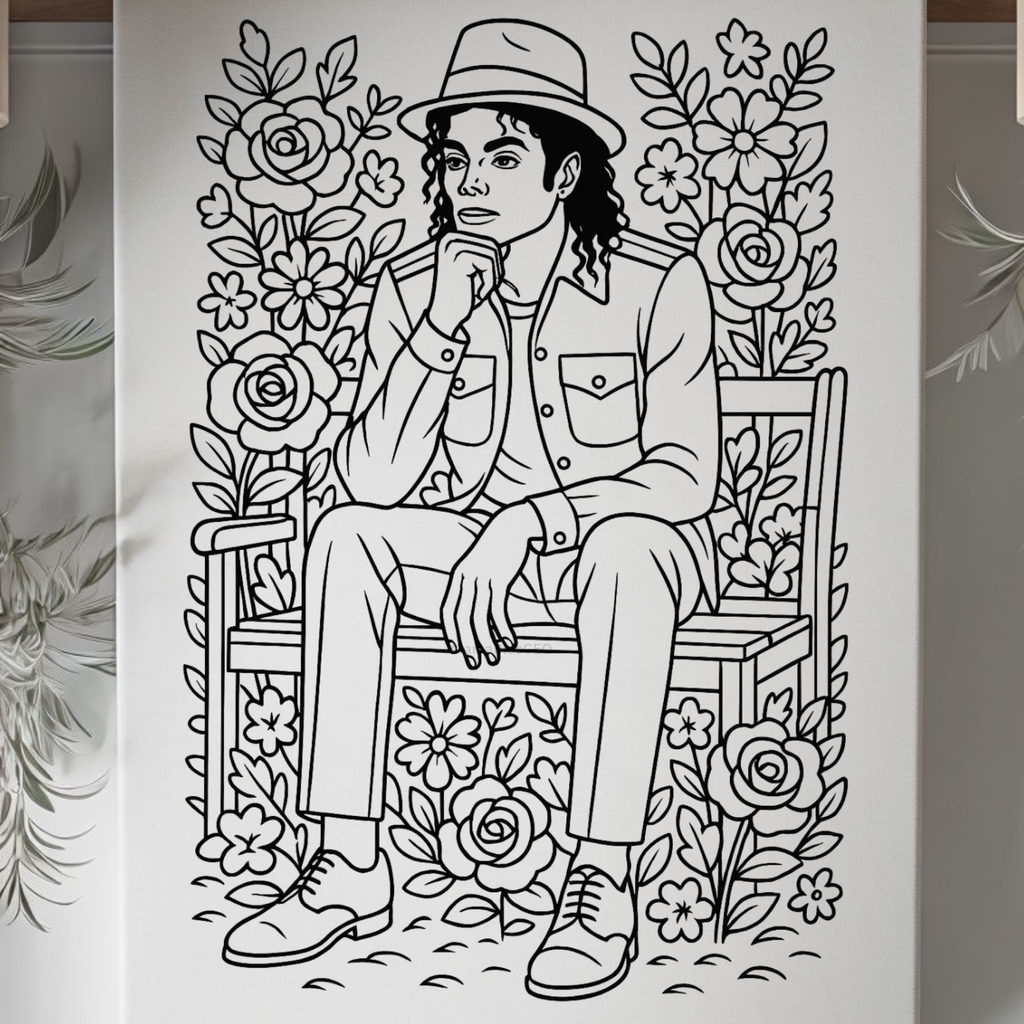 DTF Transfer Outline or Press & Paint Kit - MJ King of POP