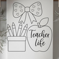 DTF Transfer Outline or Press & Paint Kit - Teacher life