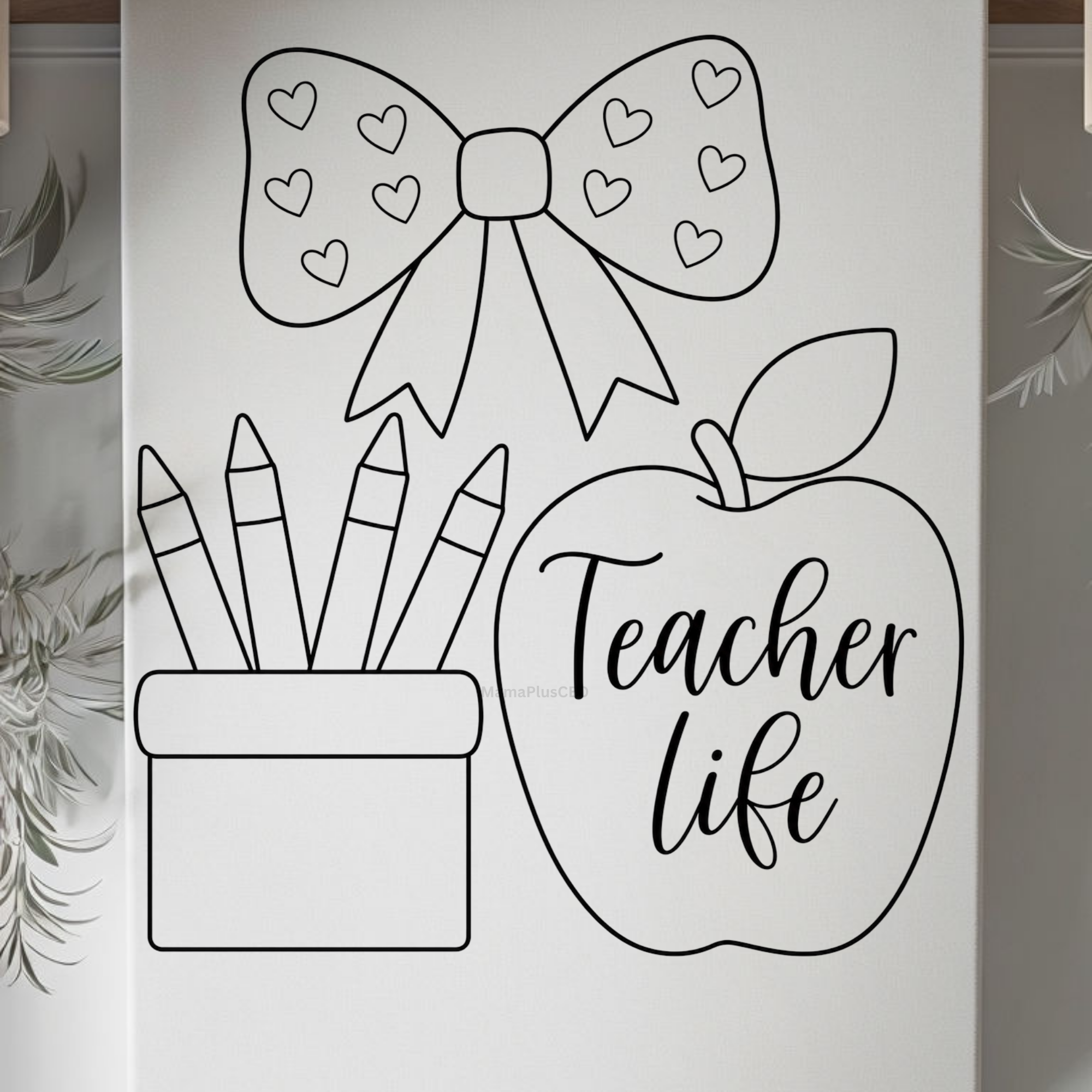 DTF Transfer Outline or Press & Paint Kit - Teacher life