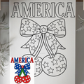 DTF Transfer Outline or Press & Paint Kit - July 4th - America