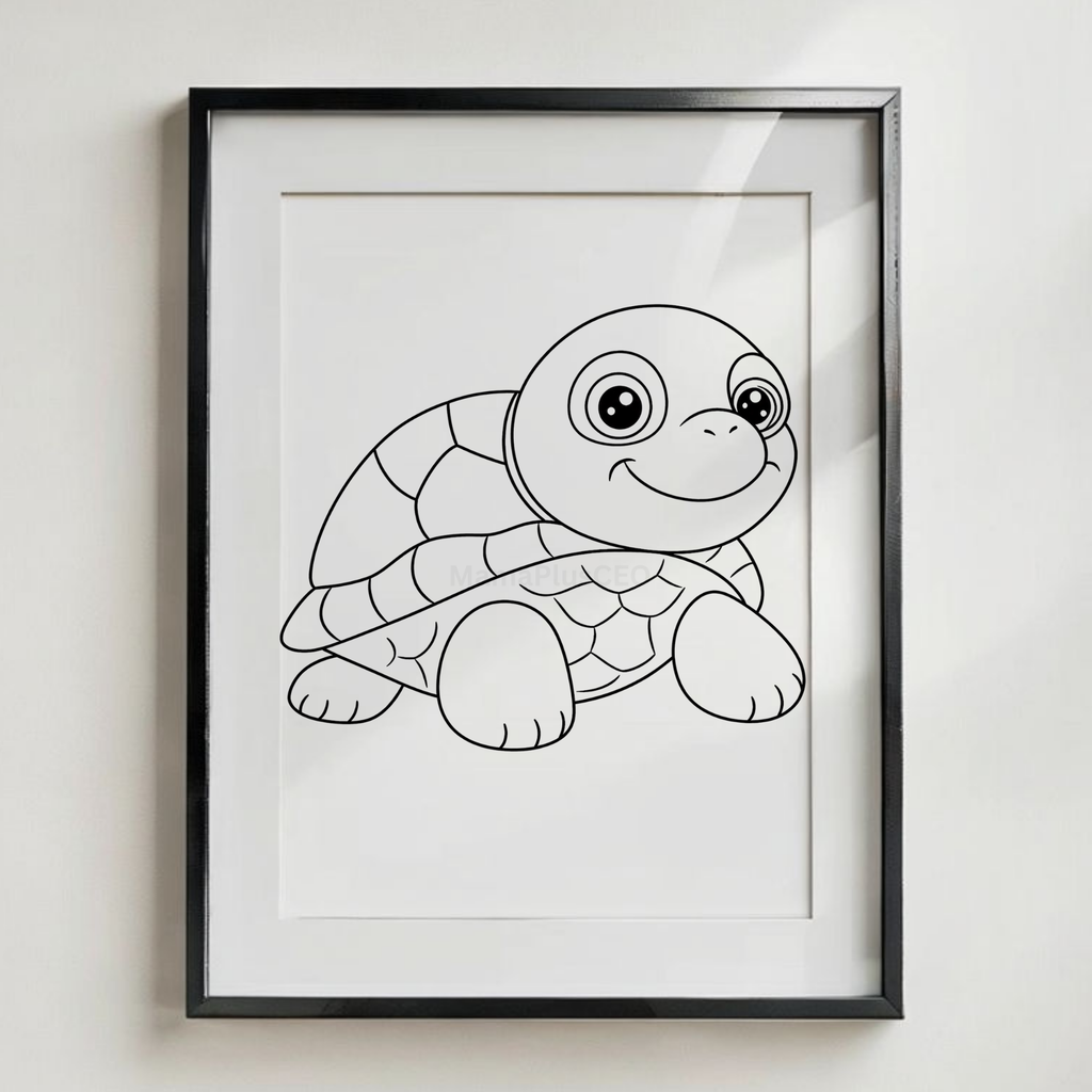 DTF Transfer Outline or Press & Paint Kit - Kids Birthday Party - Turtle