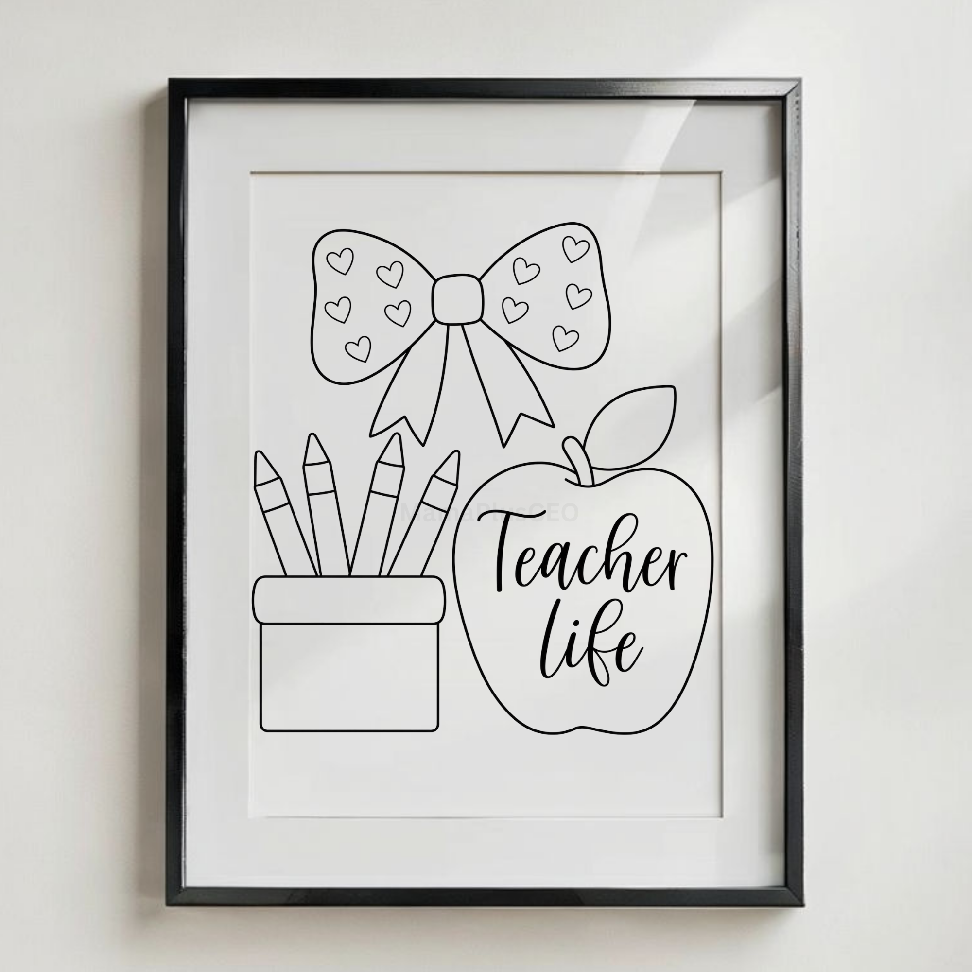 DTF Transfer Outline or Press & Paint Kit - Teacher life