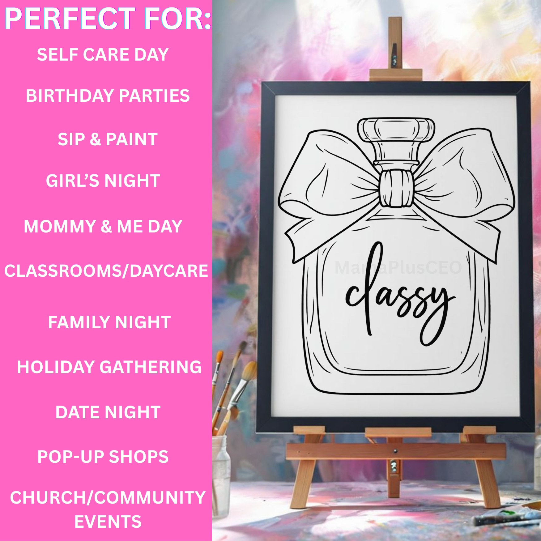 DTF Transfer Outline or Press & Paint Kit - Classy