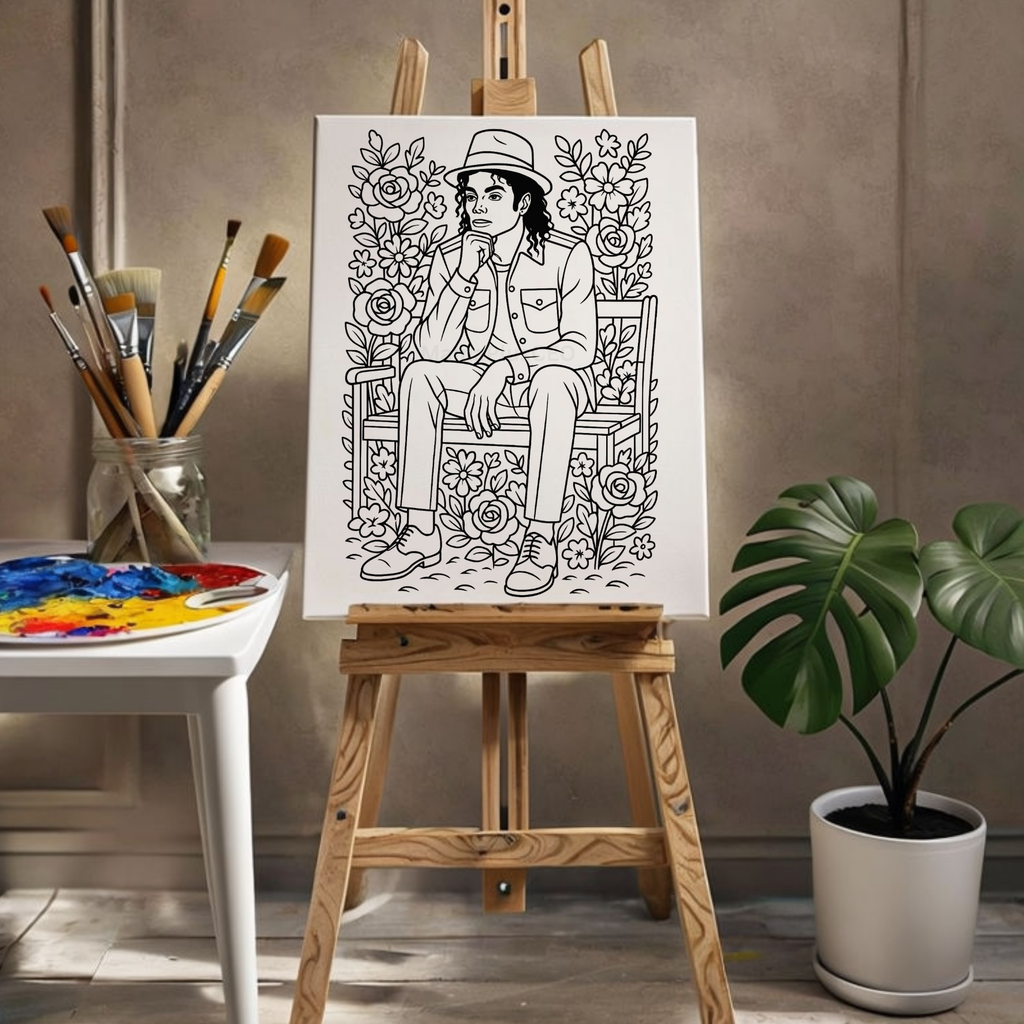 DTF Transfer Outline or Press & Paint Kit - MJ King of POP