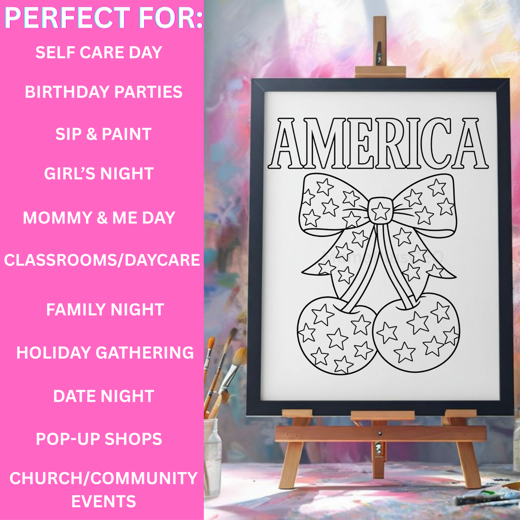 DTF Transfer Outline or Press & Paint Kit - July 4th - America