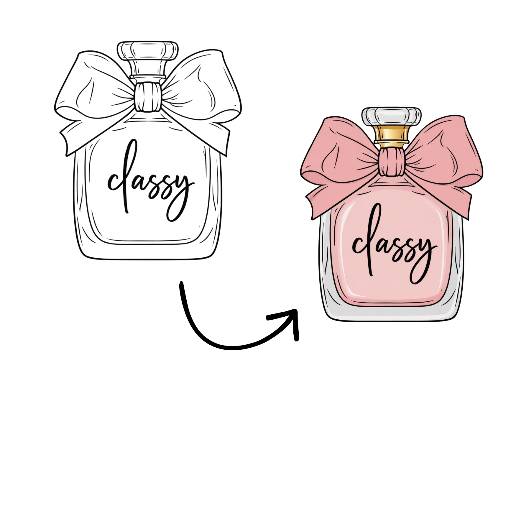 DTF Transfer Outline or Press & Paint Kit - Classy