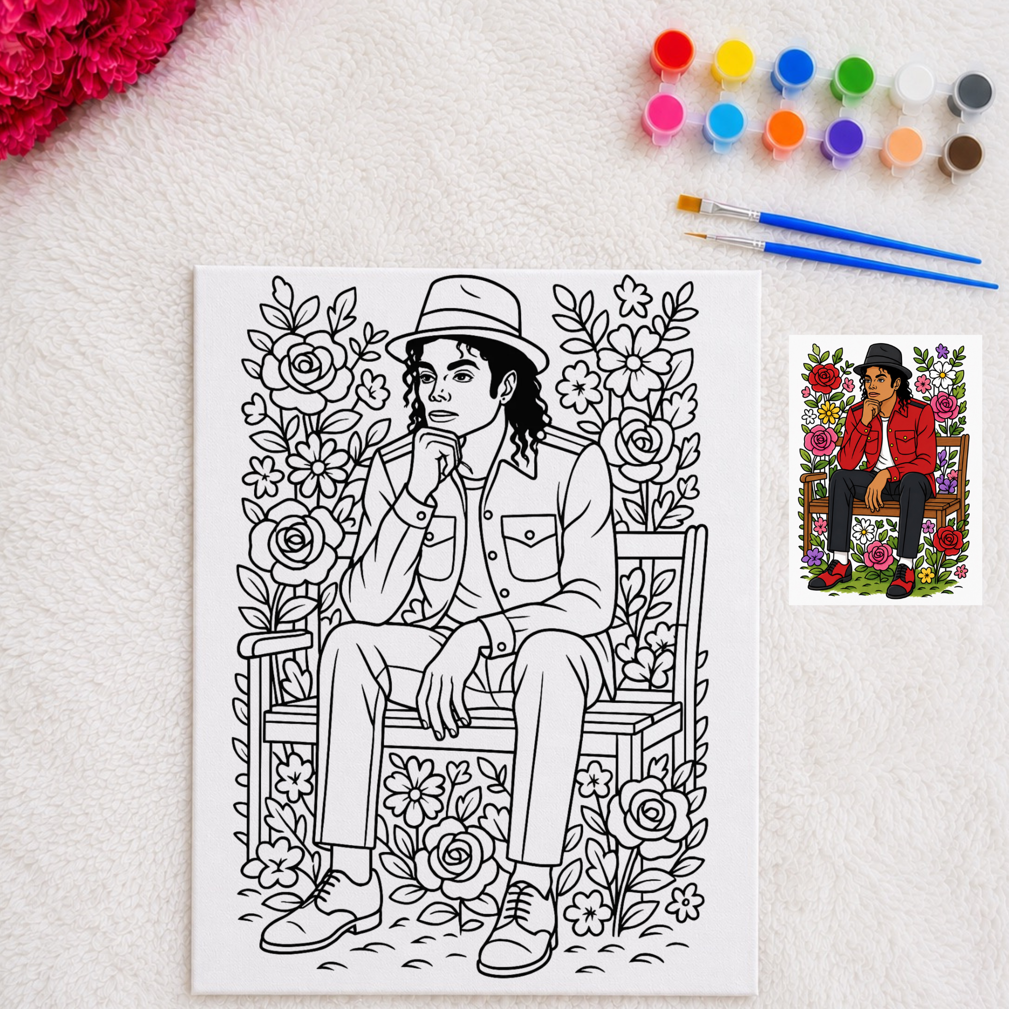 DTF Transfer Outline or Press & Paint Kit - MJ King of POP