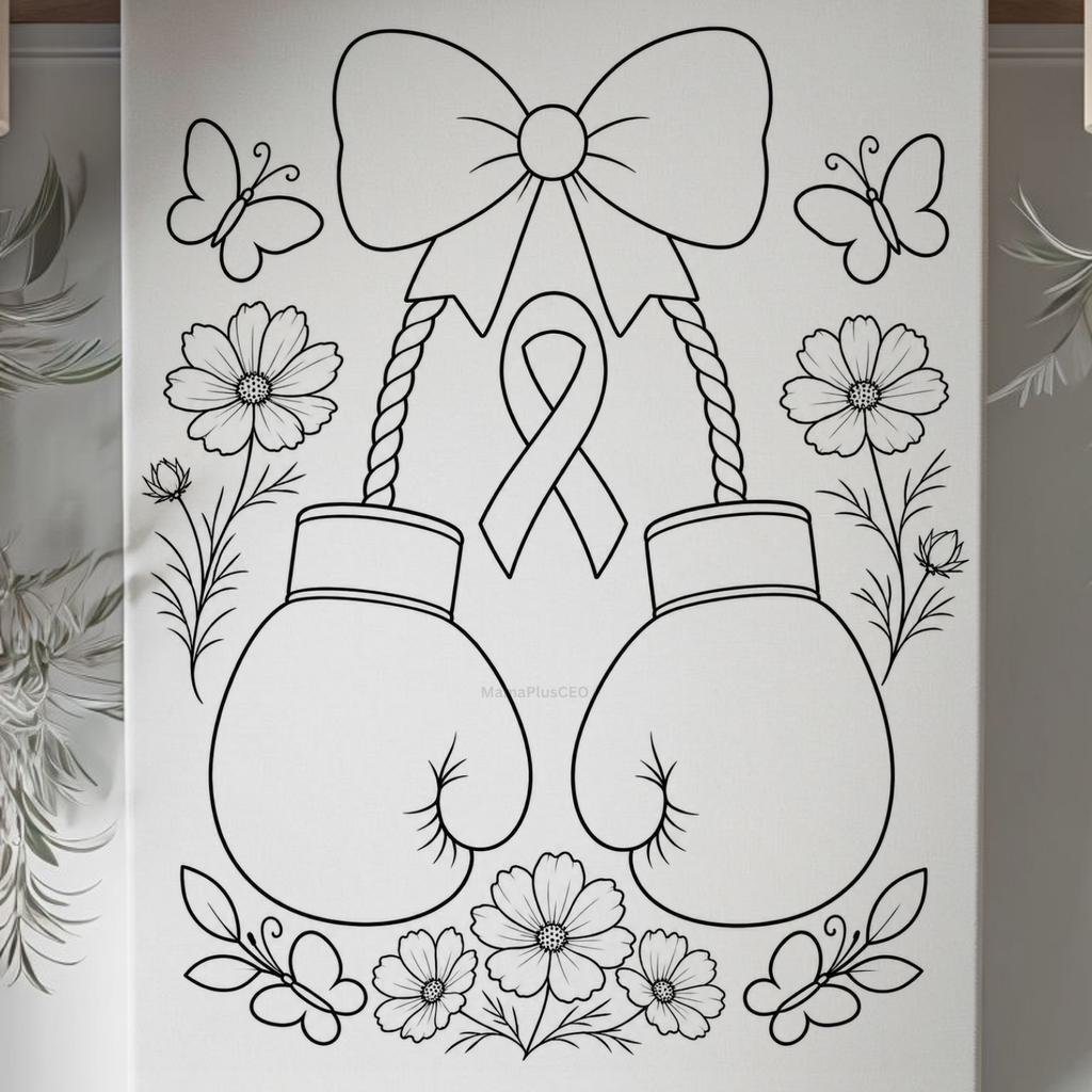 Press & Paint - Breast Cancer - Awareness - Boxing Gloves