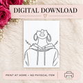 Afro Beauty Coloring Page - Printable PNG - Instant Digital Download