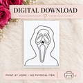 DIGITAL DOWNLOAD ONLY - Halloween Scream Coloring Page - Printable PNG - Instant Download